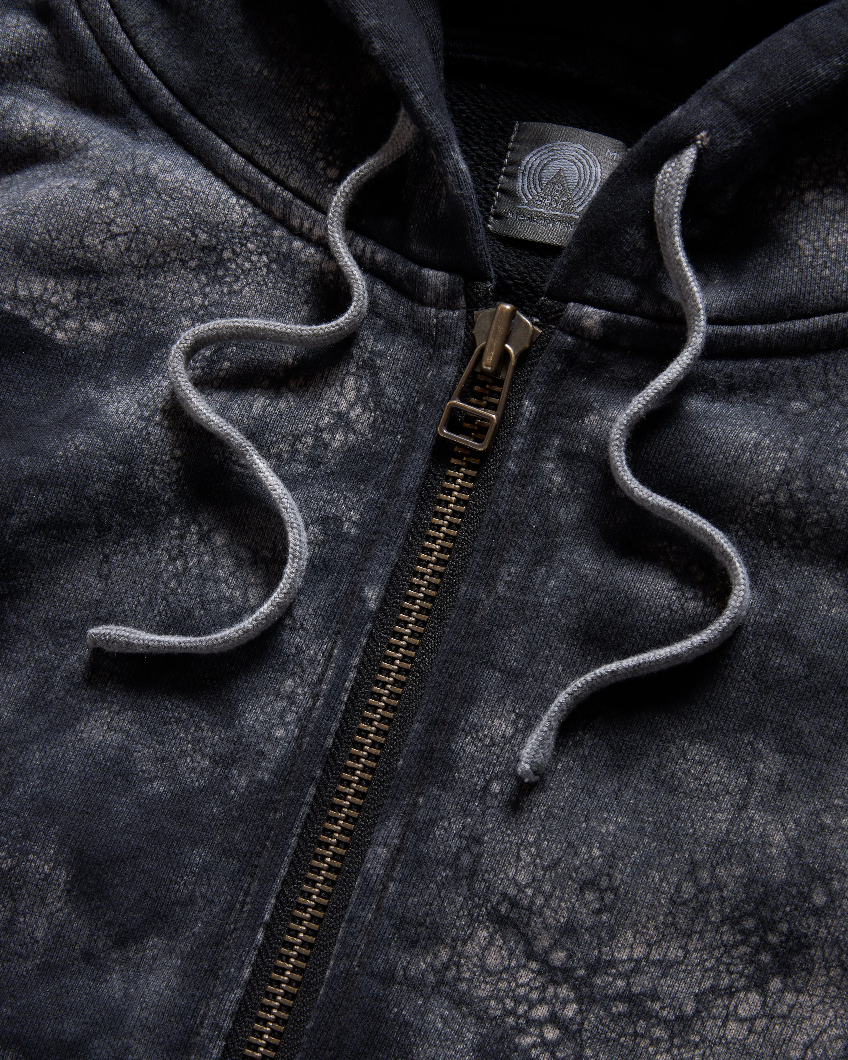 TOLMIE FULLZIP SWEATSHIRT - BLACK DABU DYED 19oz. ALL COTTON FLEECE WITH EARTH PAISLEY PRINTED LOOPBACK TERRY BACK sold by 18 East product image thumbnail 5