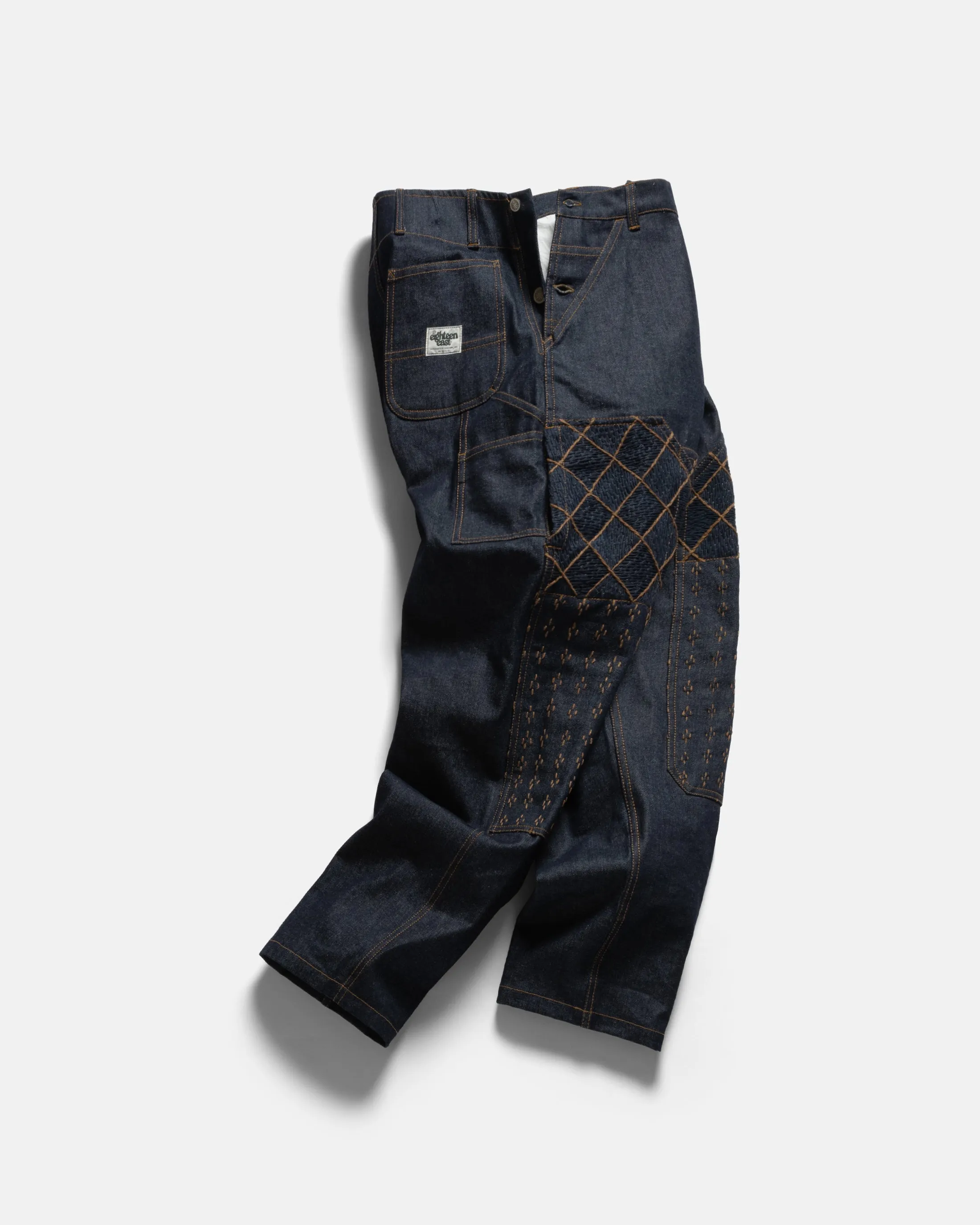 ELI HAND-EMBROIDERED DOUBLE KNEE WORK PANT - 13oz. RAW DENIM sold by 18 East product image thumbnail 2