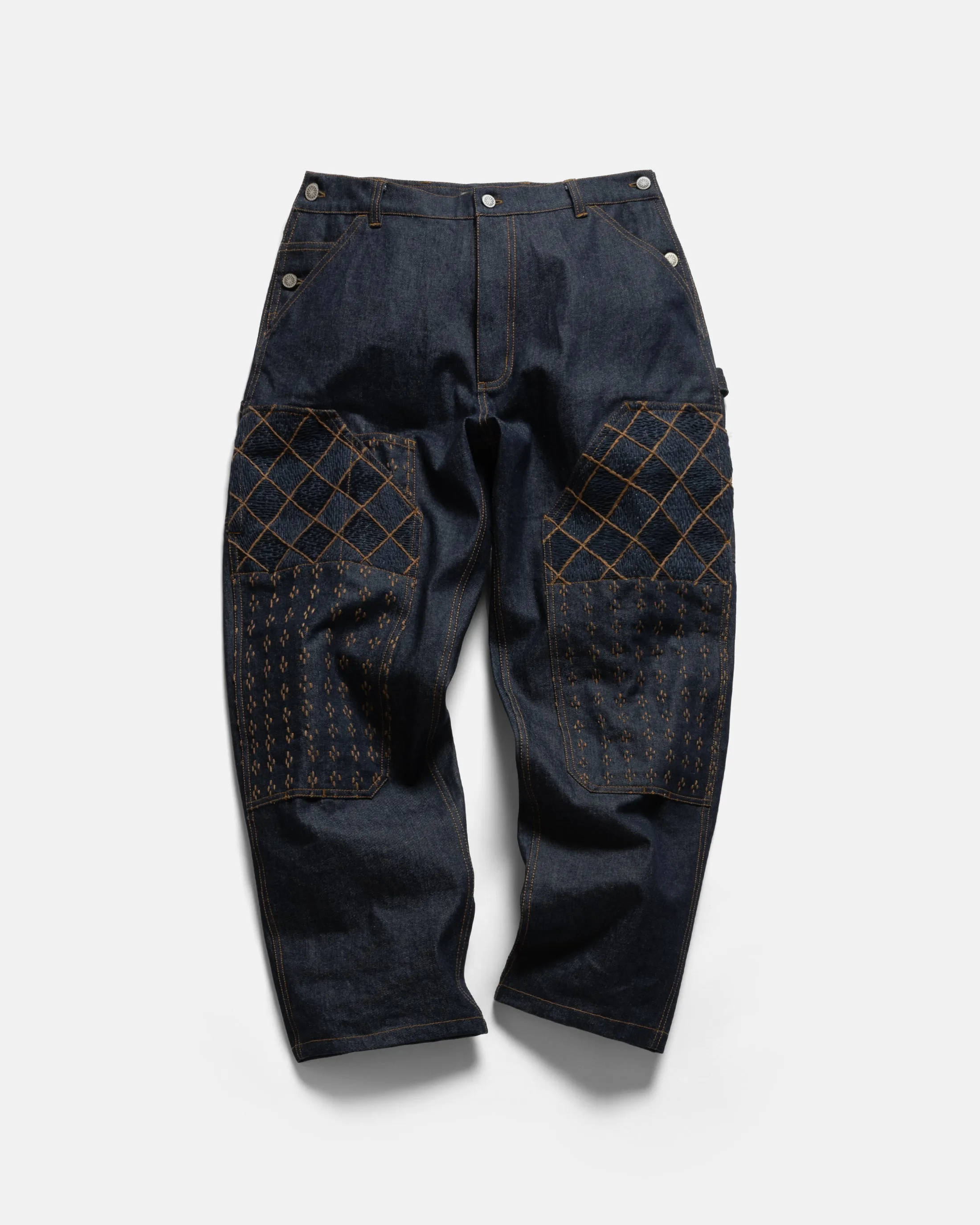 ELI HAND-EMBROIDERED DOUBLE KNEE WORK PANT - 13oz. RAW DENIM sold by 18 East