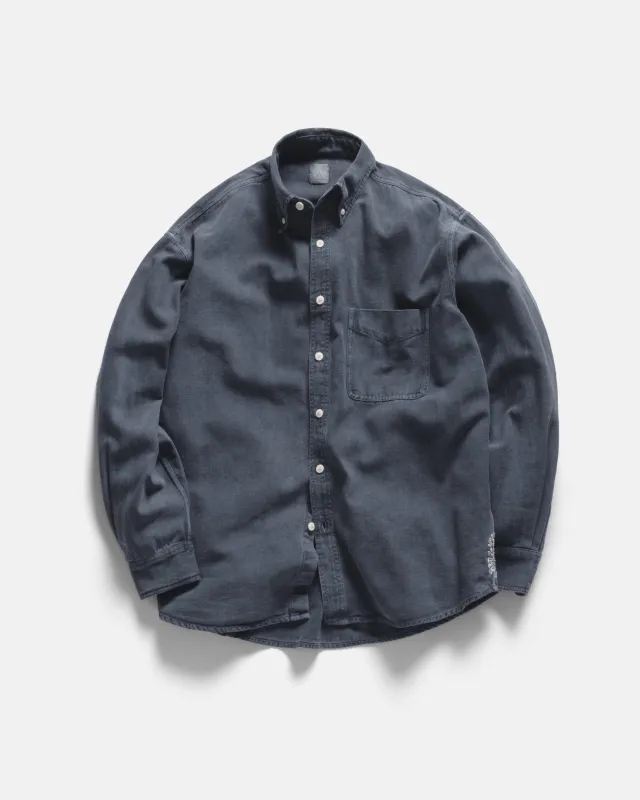 JESPER VINTAGE BUTTON DOWN SHIRT - NAVY PIGMENT DYED OXFORD CLOTH made by 18 East