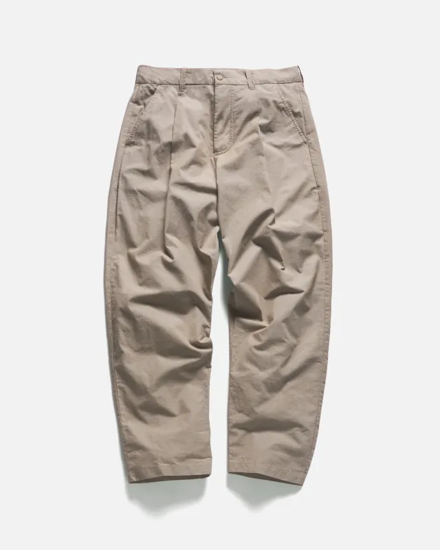 JIAN SINGLE PLEAT PANT - VINTAGE KHAKI COTTON MICRO RIPSTOP sold by 18 East