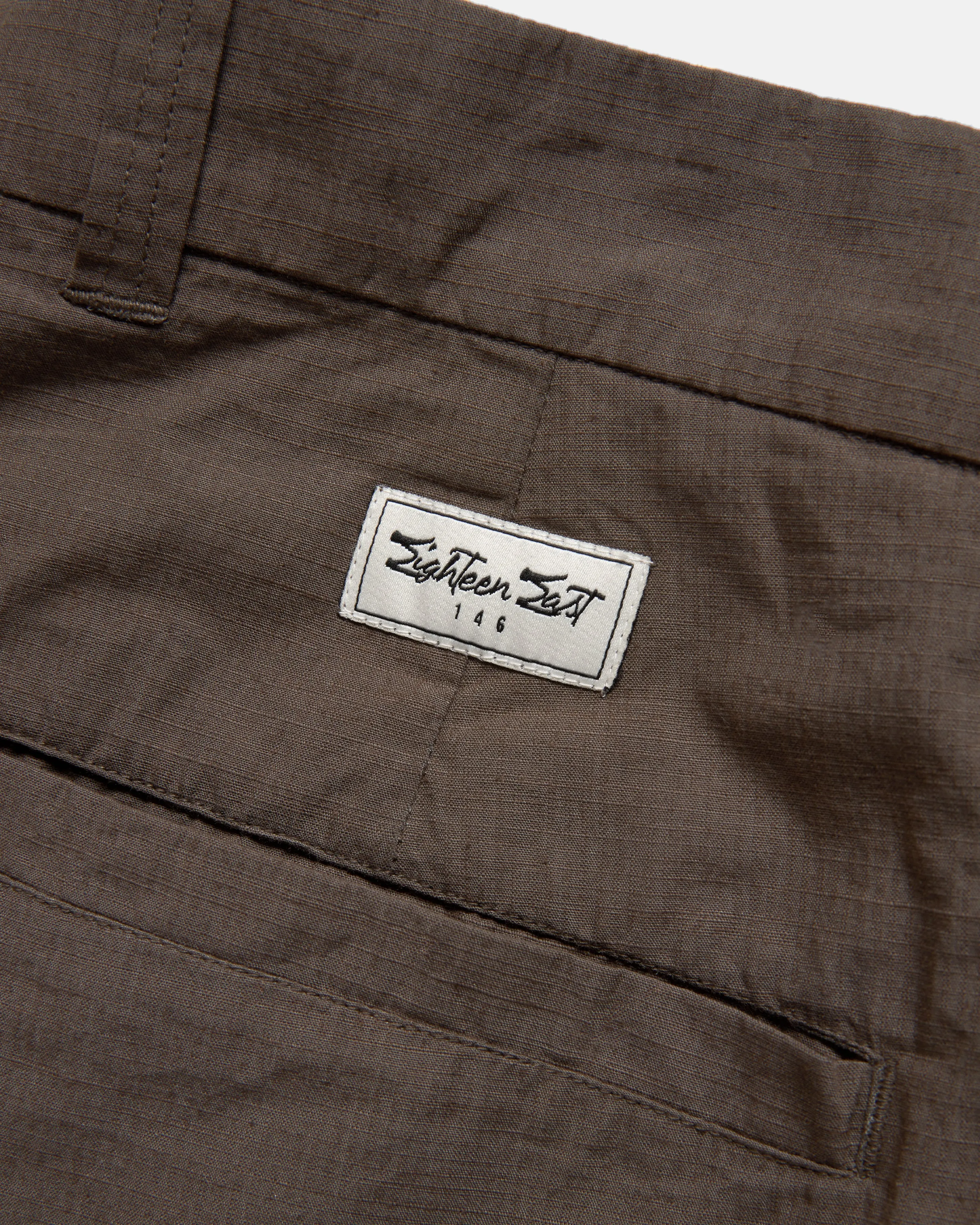 JIAN SINGLE PLEAT PANT - CHOCOLATE COTTON MICRO RIPSTOP sold by 18 East product image thumbnail 5