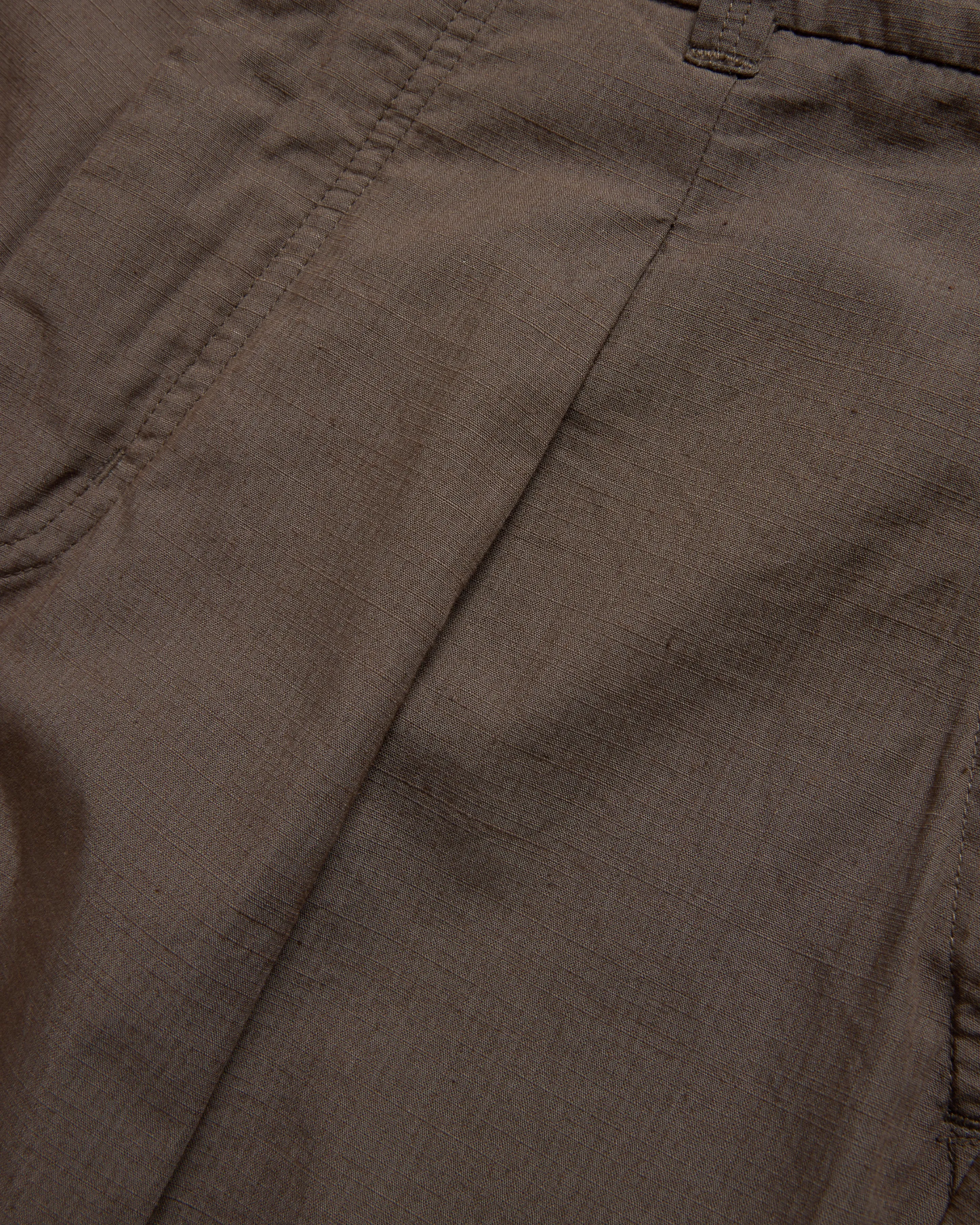 JIAN SINGLE PLEAT PANT - CHOCOLATE COTTON MICRO RIPSTOP sold by 18 East product image thumbnail 4