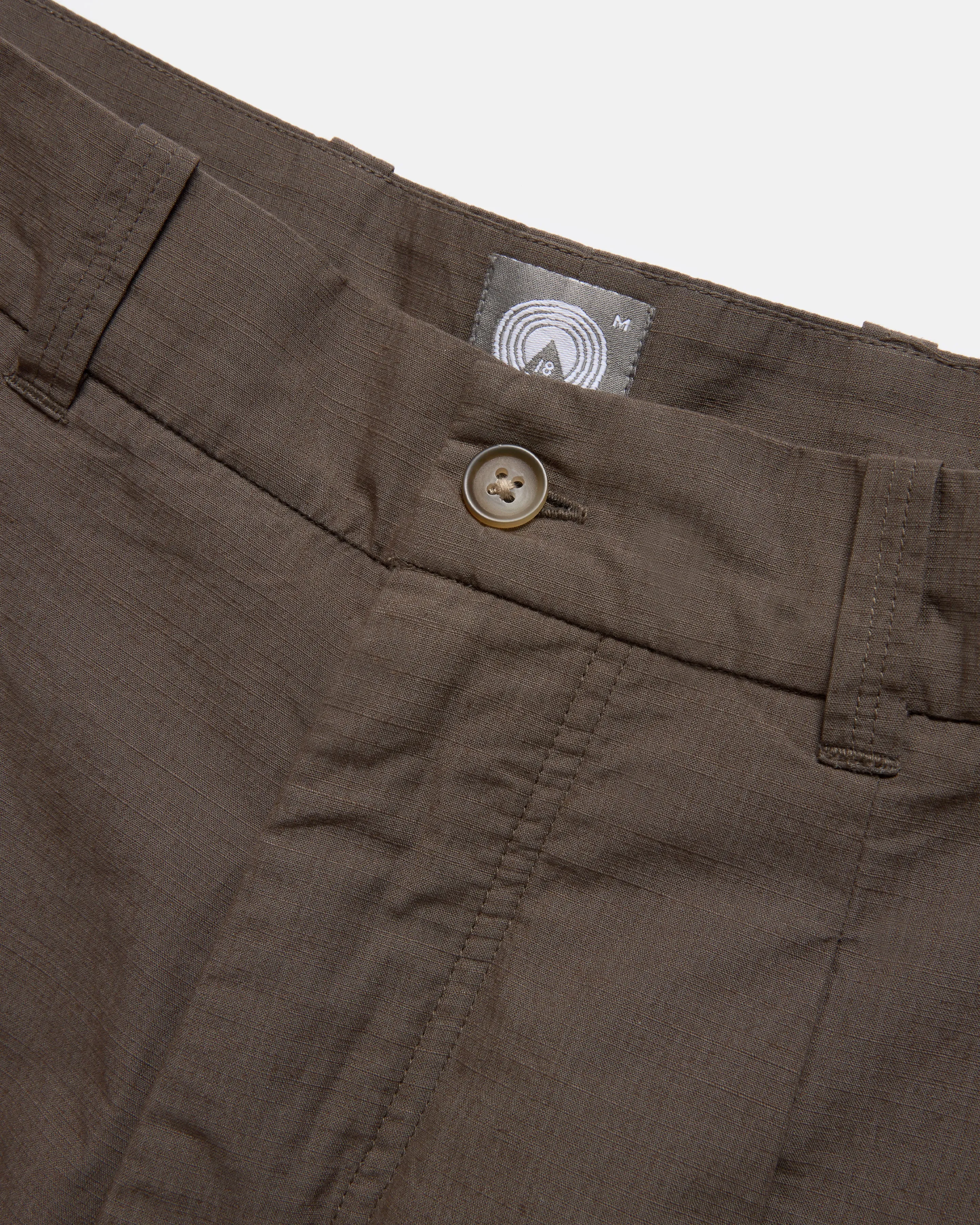JIAN SINGLE PLEAT PANT - CHOCOLATE COTTON MICRO RIPSTOP sold by 18 East product image thumbnail 3