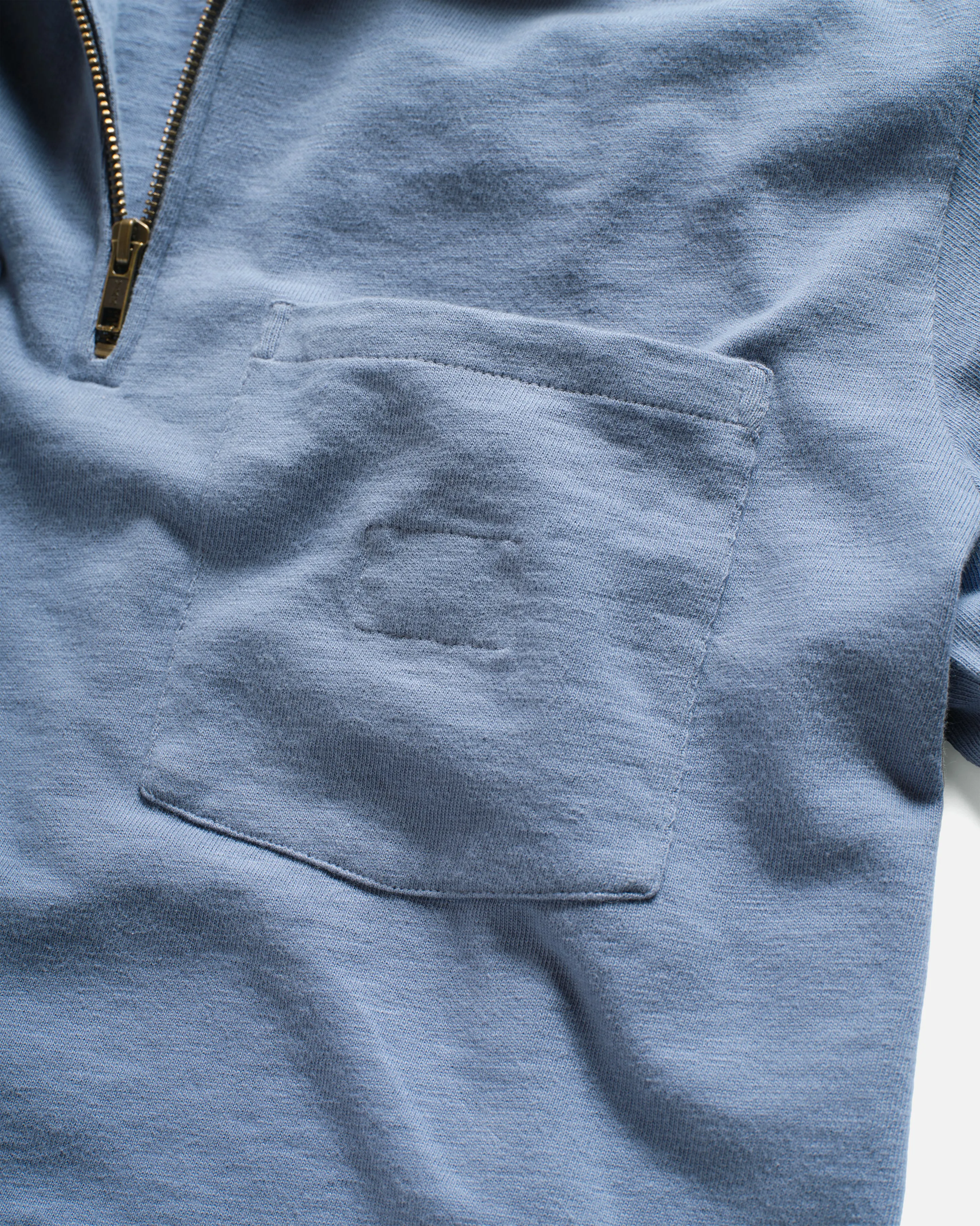 SS HOLLOW POLO - RINSED ROYAL 9.2 oz SLUB COTTON JERSEY sold by 18 East product image thumbnail 5