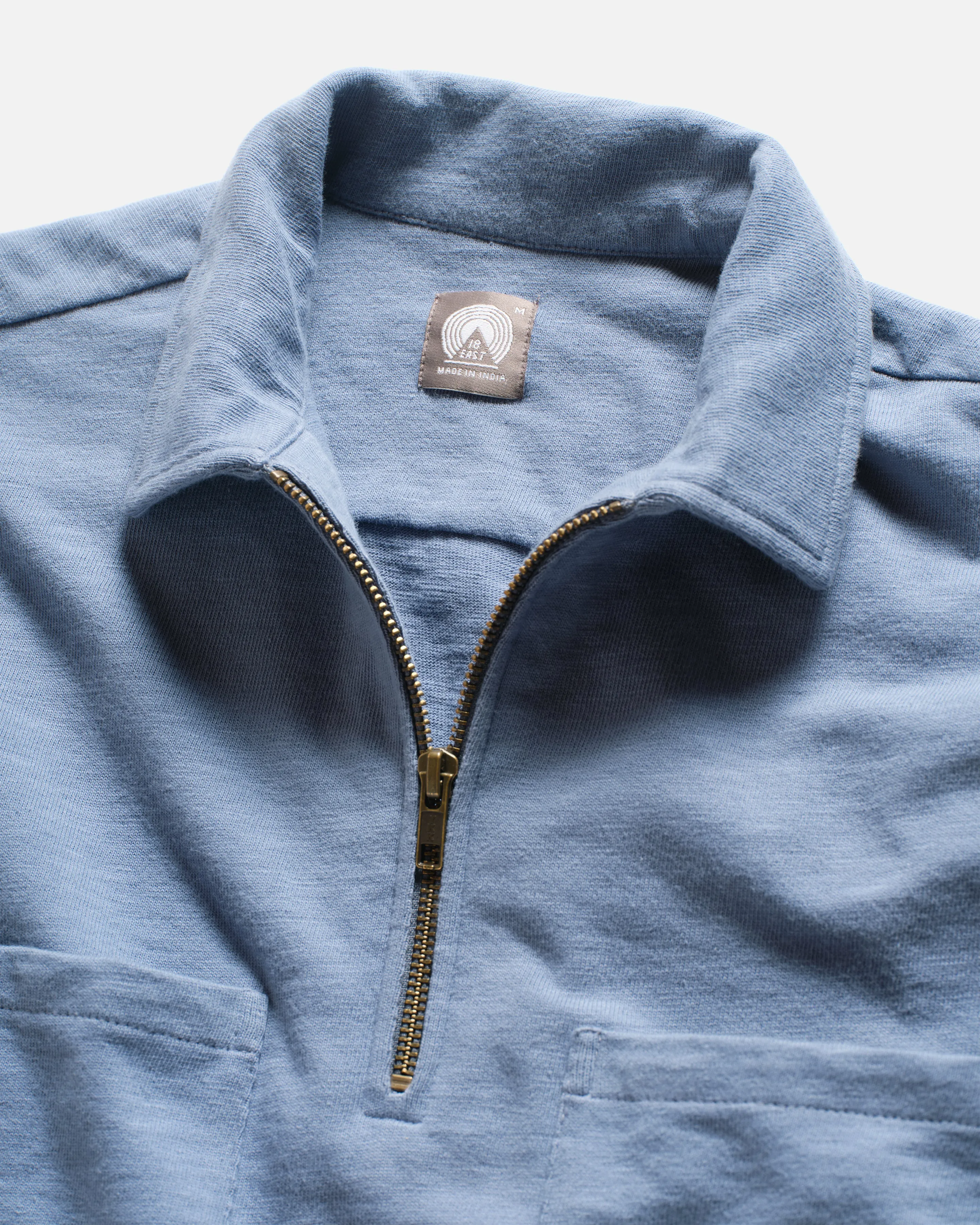 SS HOLLOW POLO - RINSED ROYAL 9.2 oz SLUB COTTON JERSEY sold by 18 East product image thumbnail 3