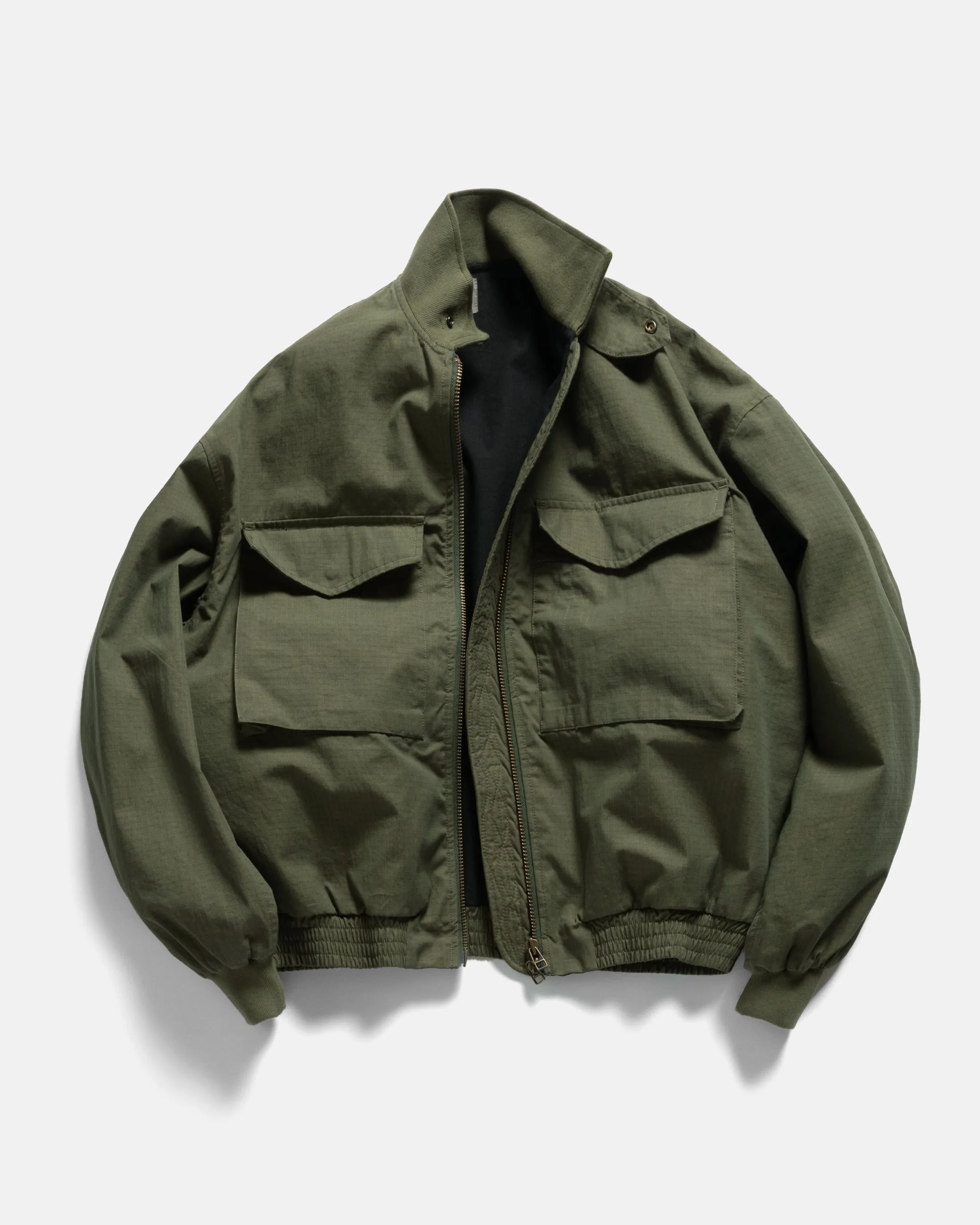 WEP FLIGHT JACKET - SAGE OLIVE / KHAKI DOUBLE-DYE COTTON/NYLON RIPSTOP sold by 18 East