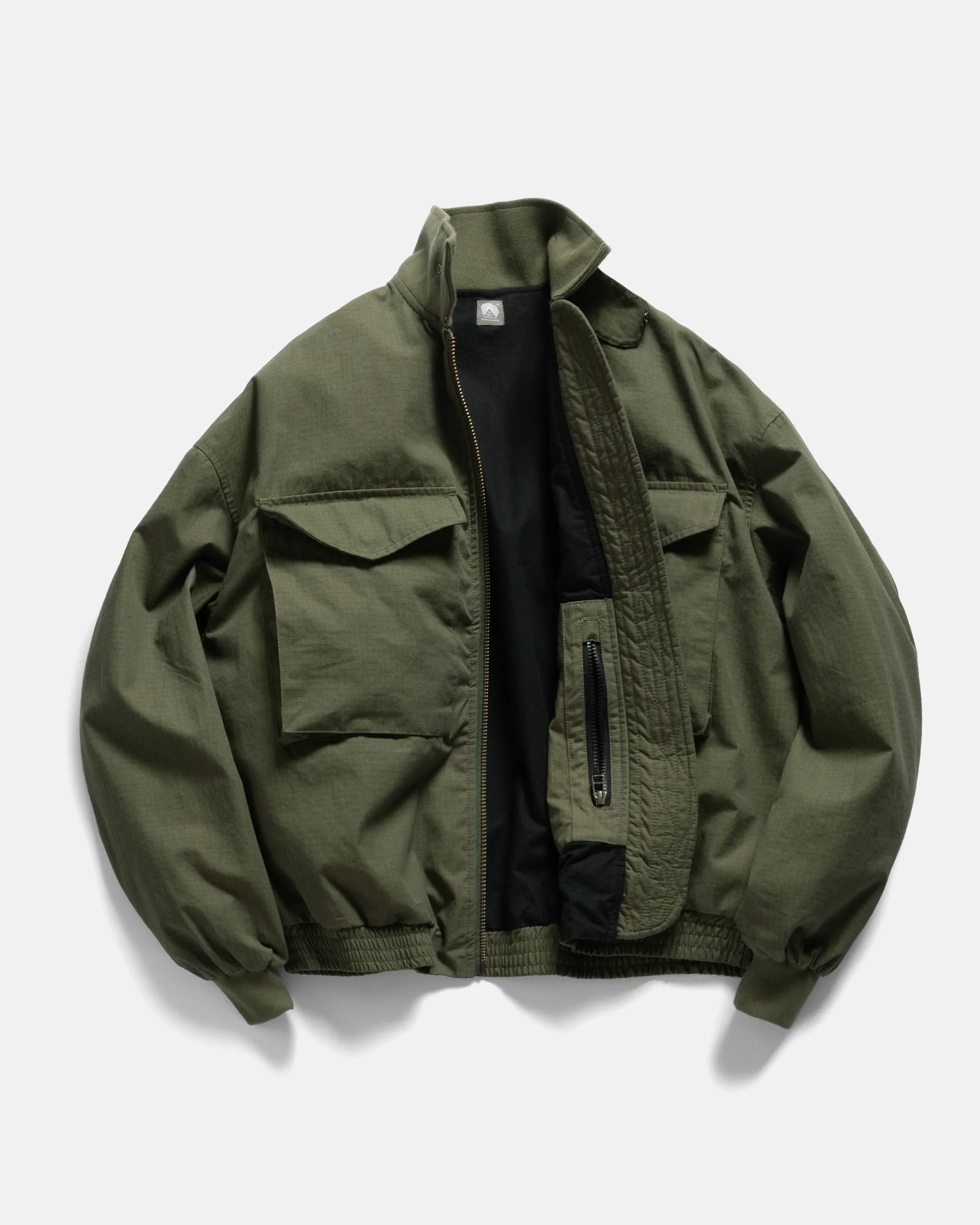 WEP FLIGHT JACKET - SAGE OLIVE / KHAKI DOUBLE-DYE COTTON/NYLON RIPSTOP sold by 18 East product image thumbnail 4