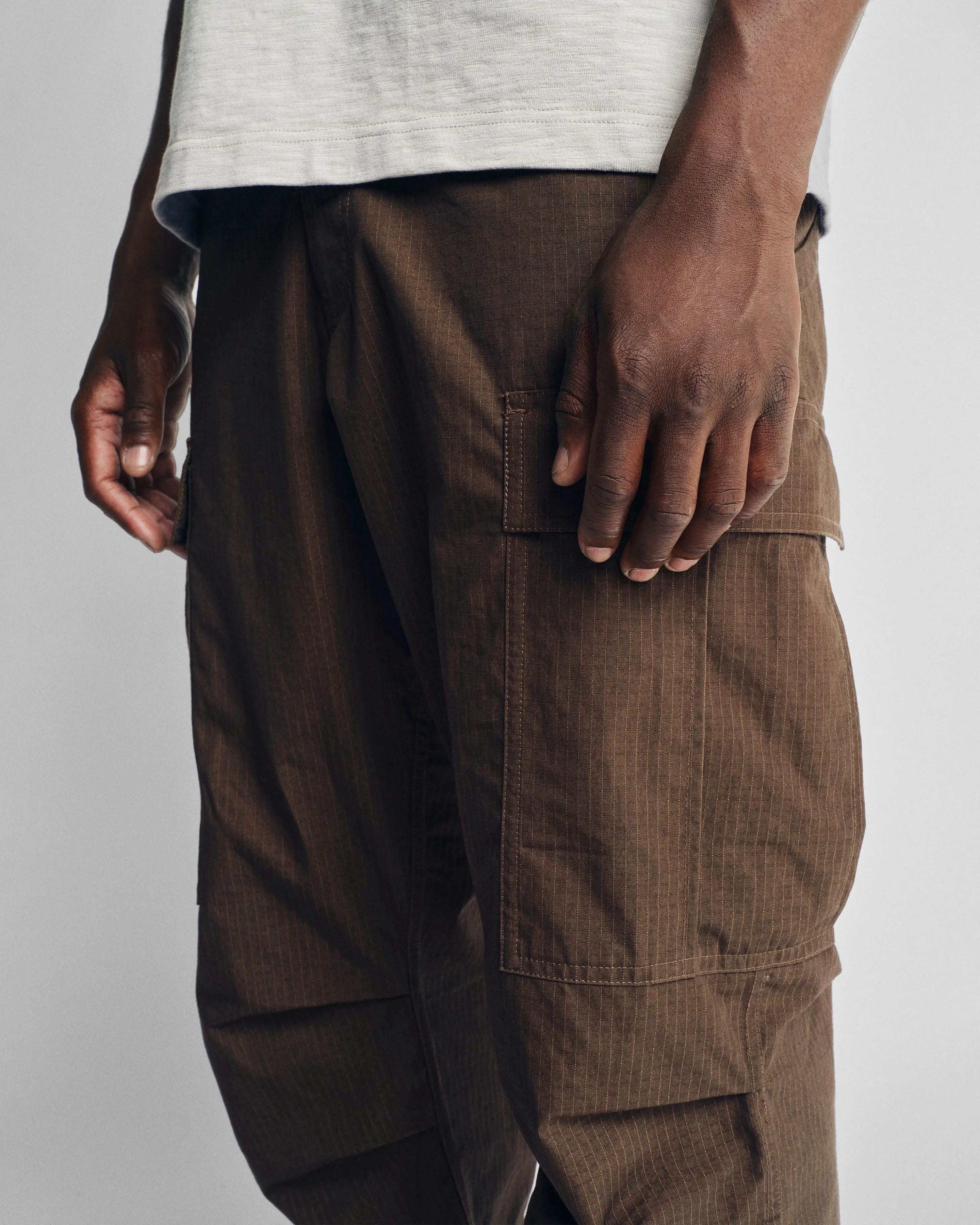 TAC UTILITY CARGO PANT - COCOA / KHAKI DOUBLE-DYE COTTON/NYLON RIPSTOP sold by 18 East product image thumbnail 5