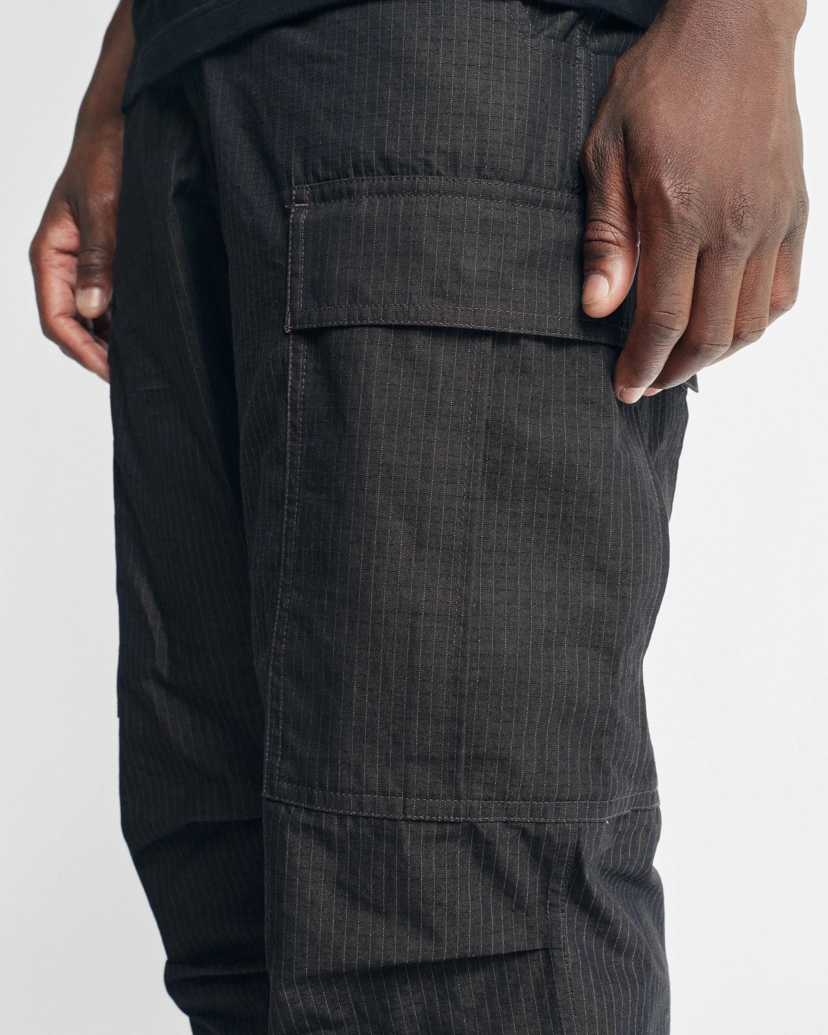 TAC UTILITY CARGO PANT - BLACK / KHAKI DOUBLE-DYE COTTON/NYLON RIPSTOP sold by 18 East product image thumbnail 5