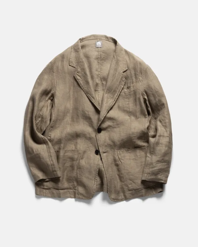 BRERA SINGLE BREASTED BLAZER - FALLEN ROCK LINEN TWILL made by 18 East