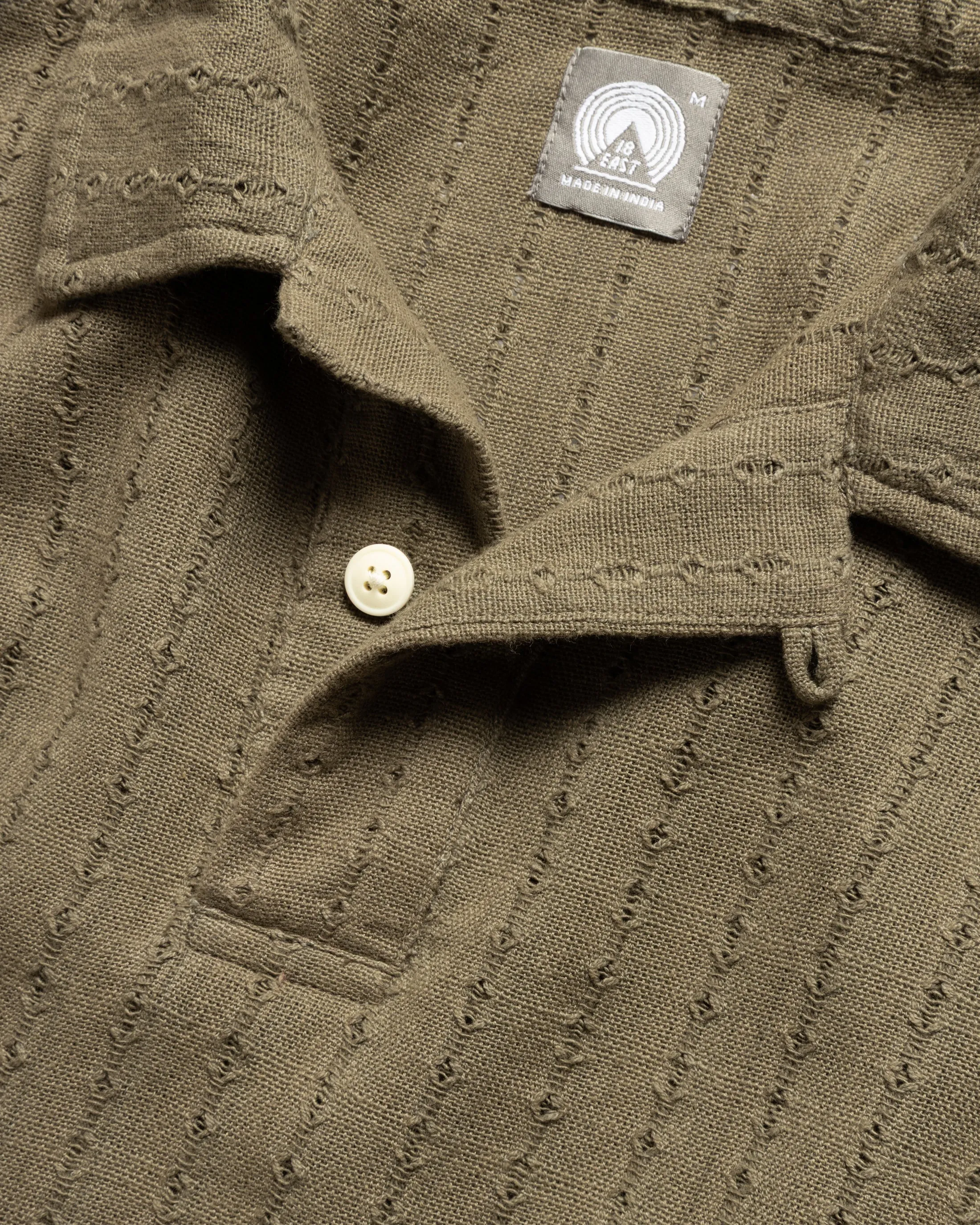 PETER SS POLO - COYOTE HANDWOVEN COTTON MESH sold by 18 East product image thumbnail 3