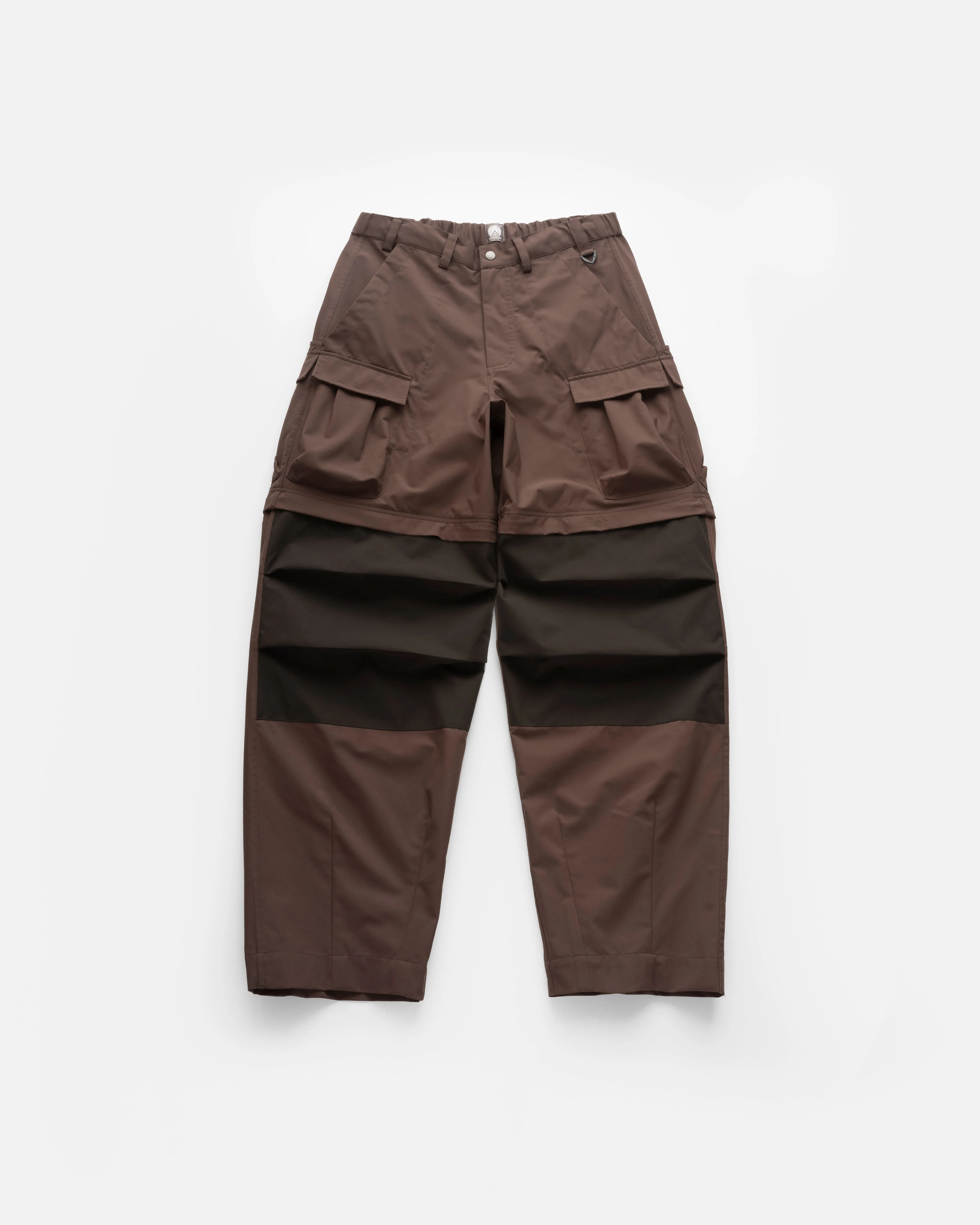 CASCADE OUTDOOR PROTECTION SYSTEM CONVERTIBLE CARGO PANT - BROWN / WASHED BLACK WATER-REPELLENT BONDED MEMBRANE sold by 18 East