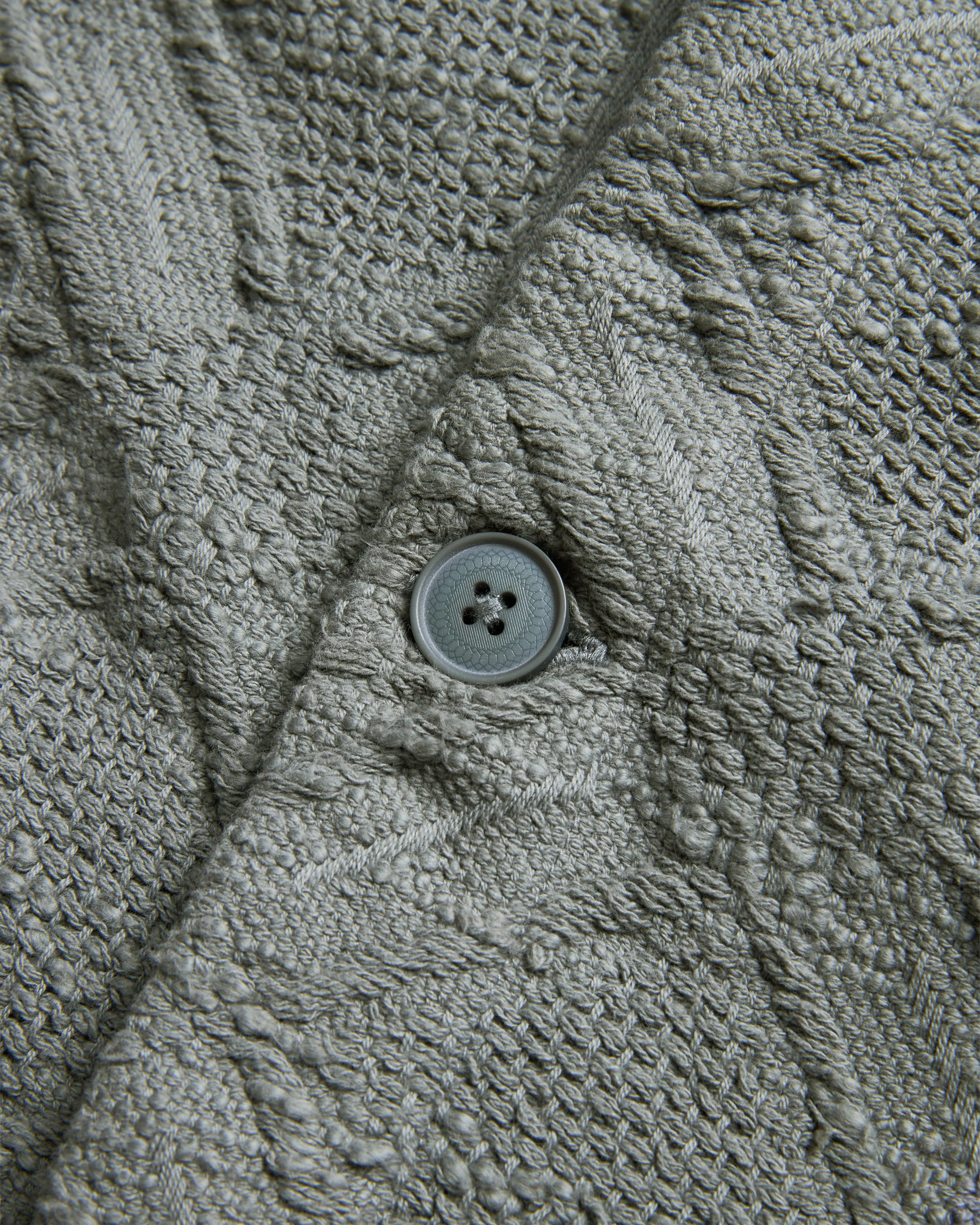 FULL PLACKET HOMER COLLARED “SWEATER” CARDIGAN - LUNAR ROCK HANDLOOM COTTON BLANKETING sold by 18 East product image thumbnail 5