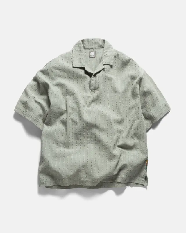 PETER SS POLO - LUNAR ROCK HANDWOVEN COTTON MESH sold by 18 East