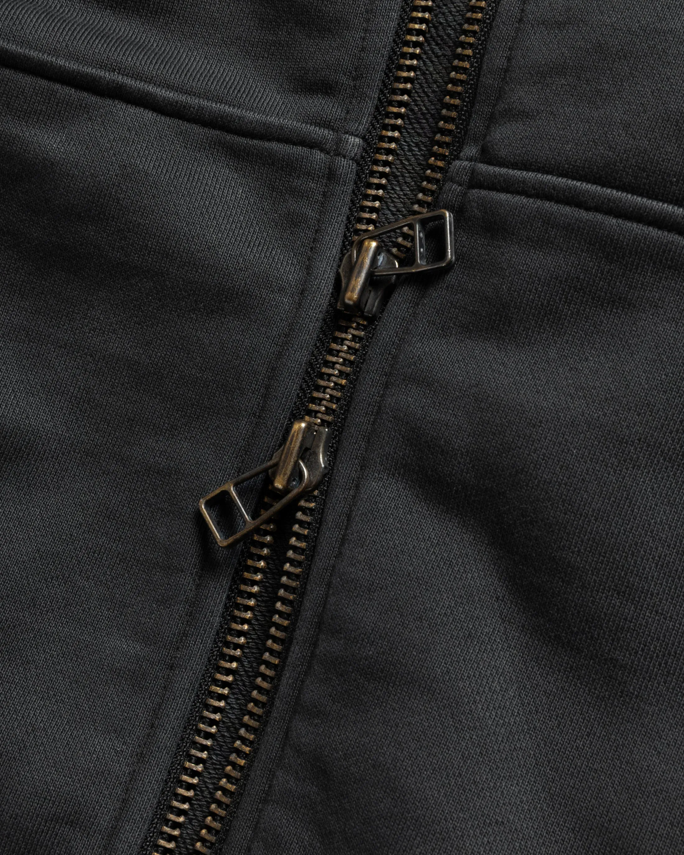 TOLMIE FULLZIP SWEATSHIRT - OVERDYED BLACK 19oz. ALL COTTON FLEECE WITH EARTH PAISLEY PRINTED LOOPBACK TERRY BACK sold by 18 East product image thumbnail 5