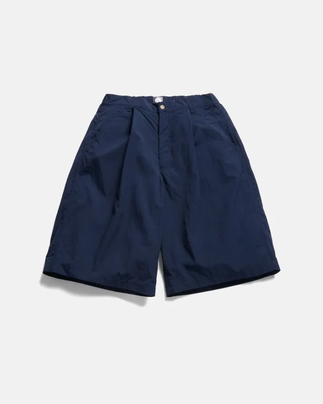 EMERY PLEATED BIG SHORTS - NAVY FEATHERWEIGHT MICRO RIPSTOP NYLON sold by 18 East