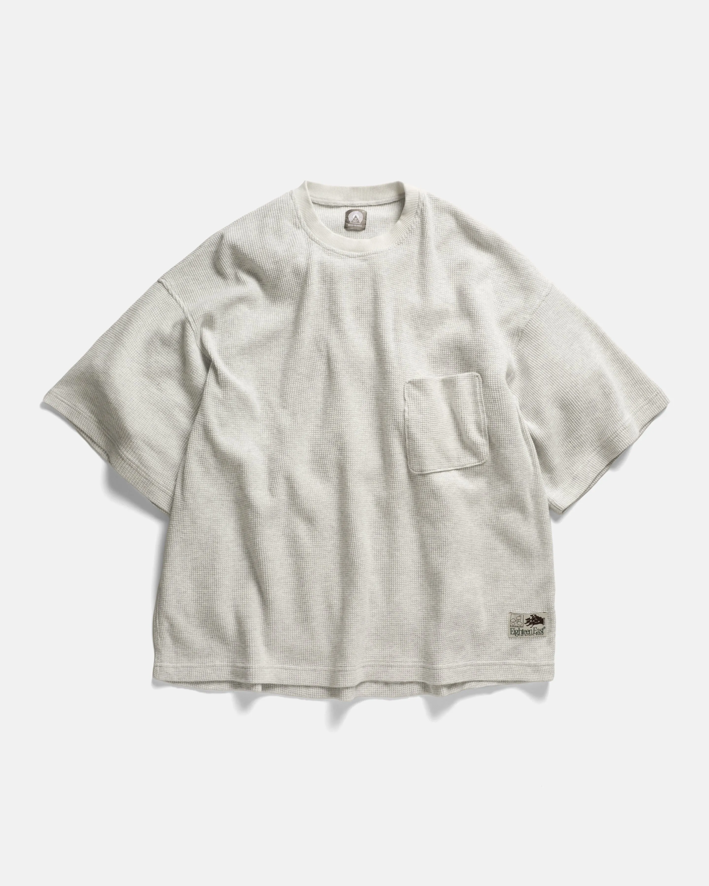 HIROCK LTE HALF SLEEVE CREWNECK - FOG HEATHER TECH COTTON LIGHTWEIGHT THERMAL sold by 18 East