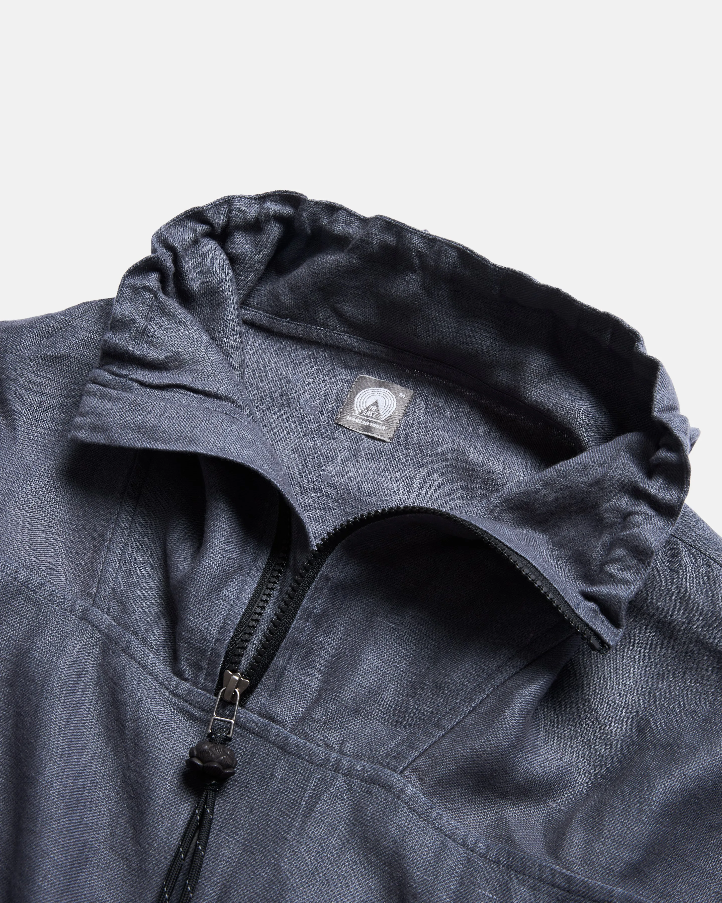 CATA QUARTER ZIP SMOCK PULLOVER - TURBULENCE SLATE LINEN TWILL sold by 18 East product image thumbnail 5