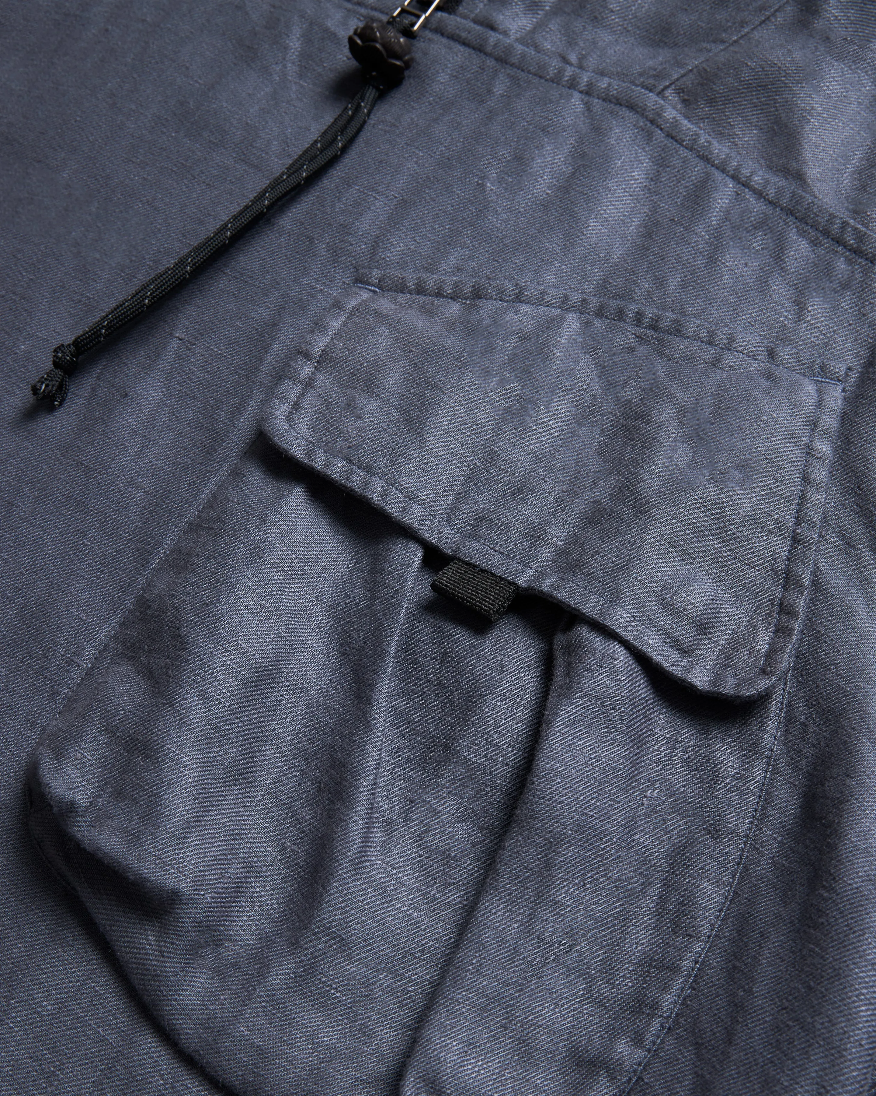 CATA QUARTER ZIP SMOCK PULLOVER - TURBULENCE SLATE LINEN TWILL sold by 18 East product image thumbnail 3