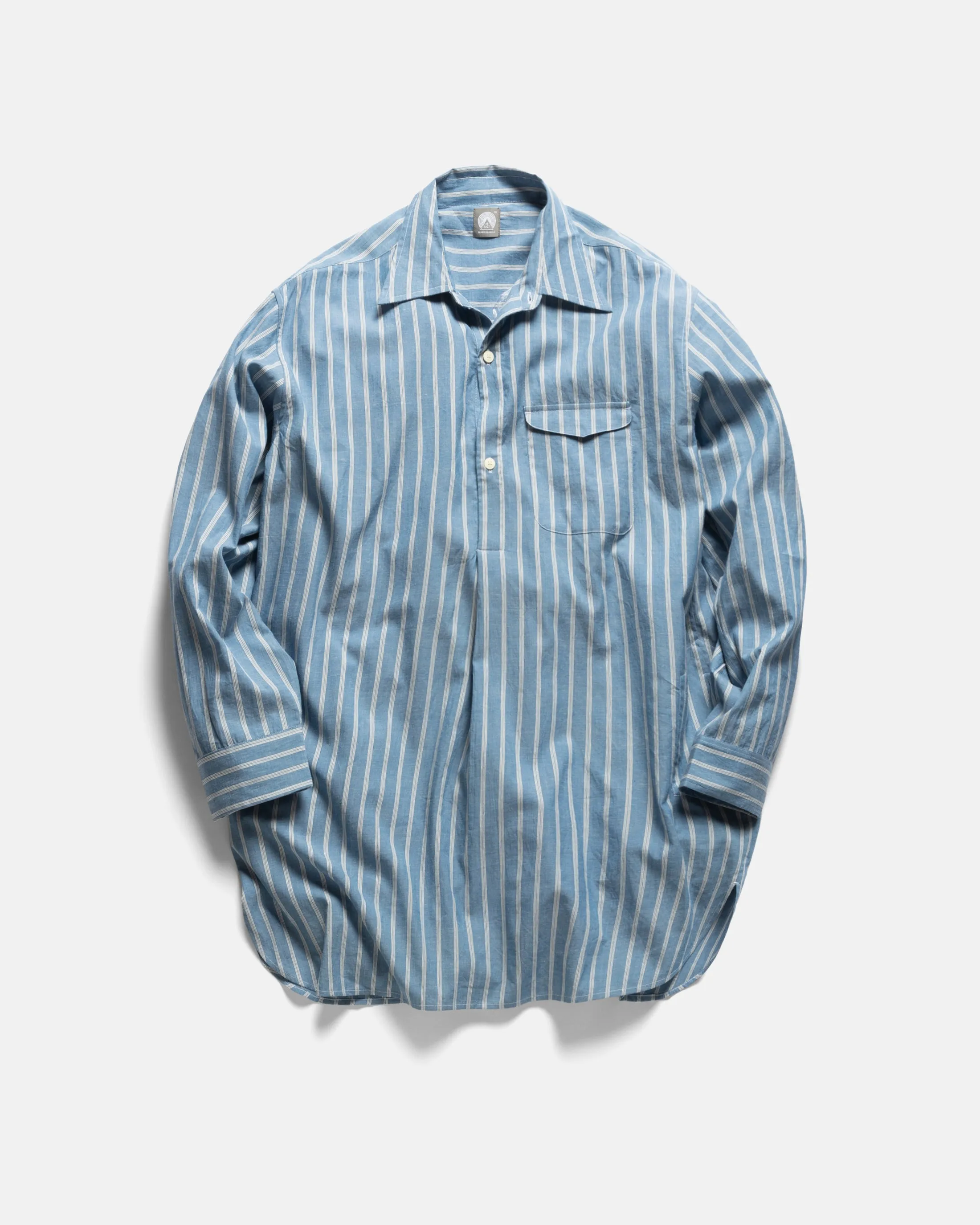 UDAI KURTA - CHAMBRAY / WHITE / NAVY YARN DYED END ON END COTTON sold by 18 East