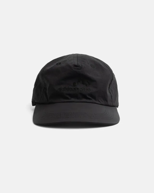 STOWE UNLINED 5 PANEL HAT - BLACK FEATHERWEIGHT MICRO RIPSTOP NYLON sold by 18 East