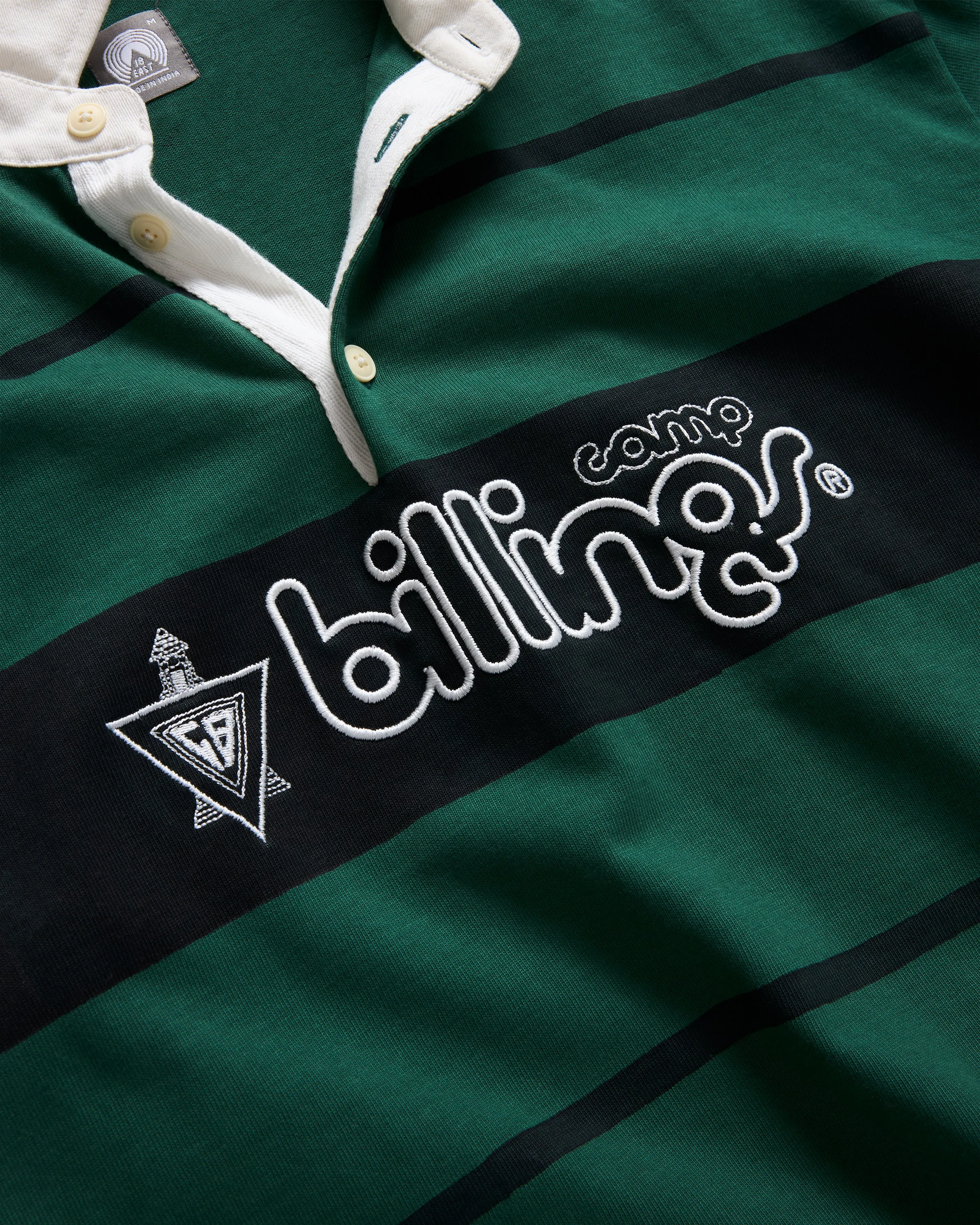 LS PINEWOLD RUGBY - PINE / MIDNIGHT NAVY BLOCK-PRINTED HEAVYWEIGHT COTTON JERSEY sold by 18 East product image thumbnail 2