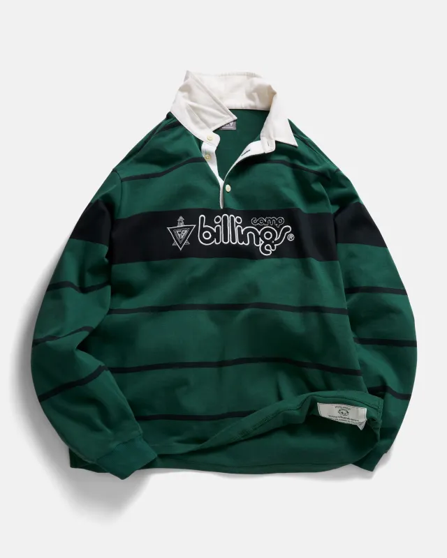 LS PINEWOLD RUGBY - PINE / MIDNIGHT NAVY BLOCK-PRINTED HEAVYWEIGHT COTTON JERSEY sold by 18 East