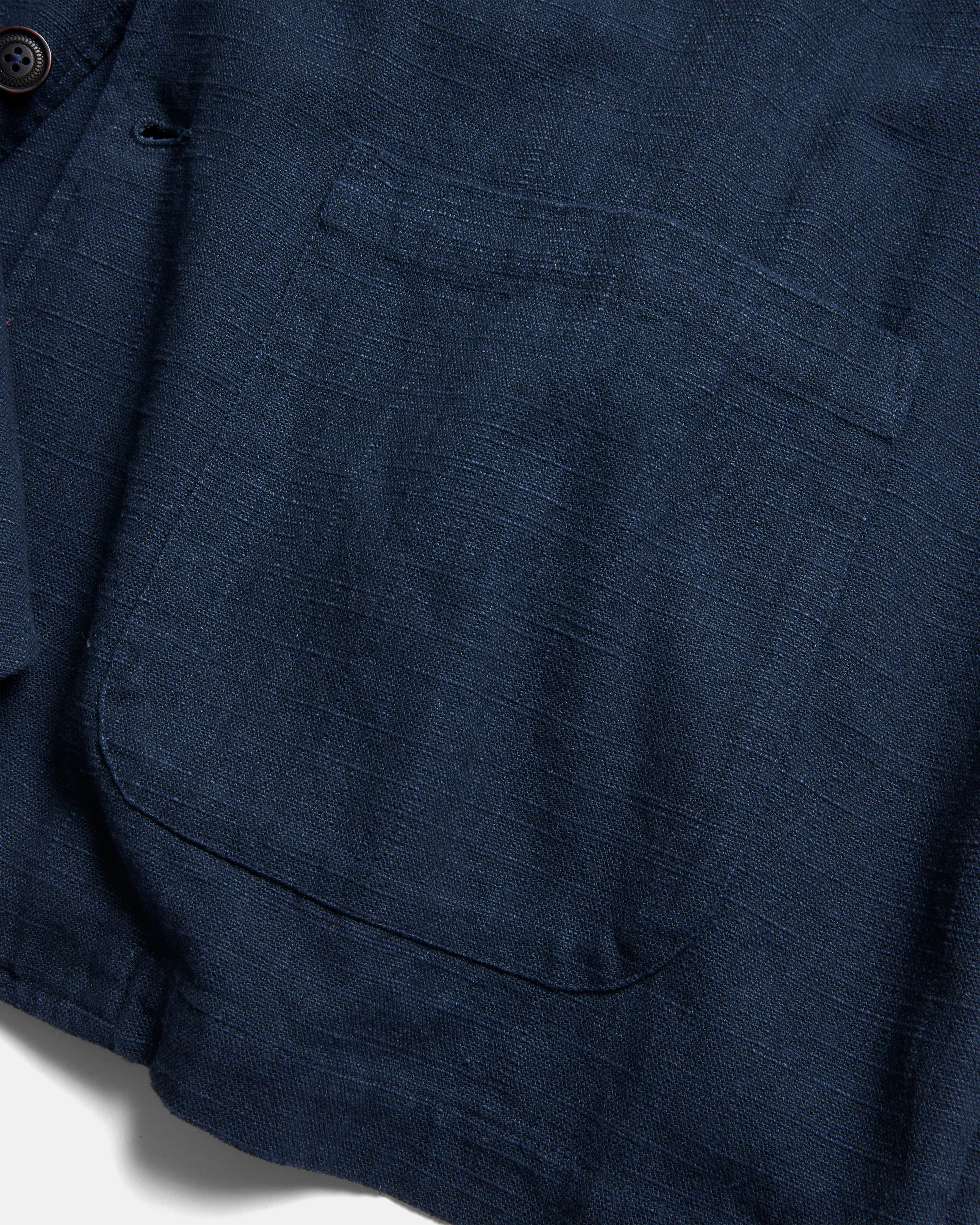 ASHEVILLE OVERSIZED BLAZER - WASHED NAVY COTTON THICK & THIN BASKETWEAVE sold by 18 East product image thumbnail 5