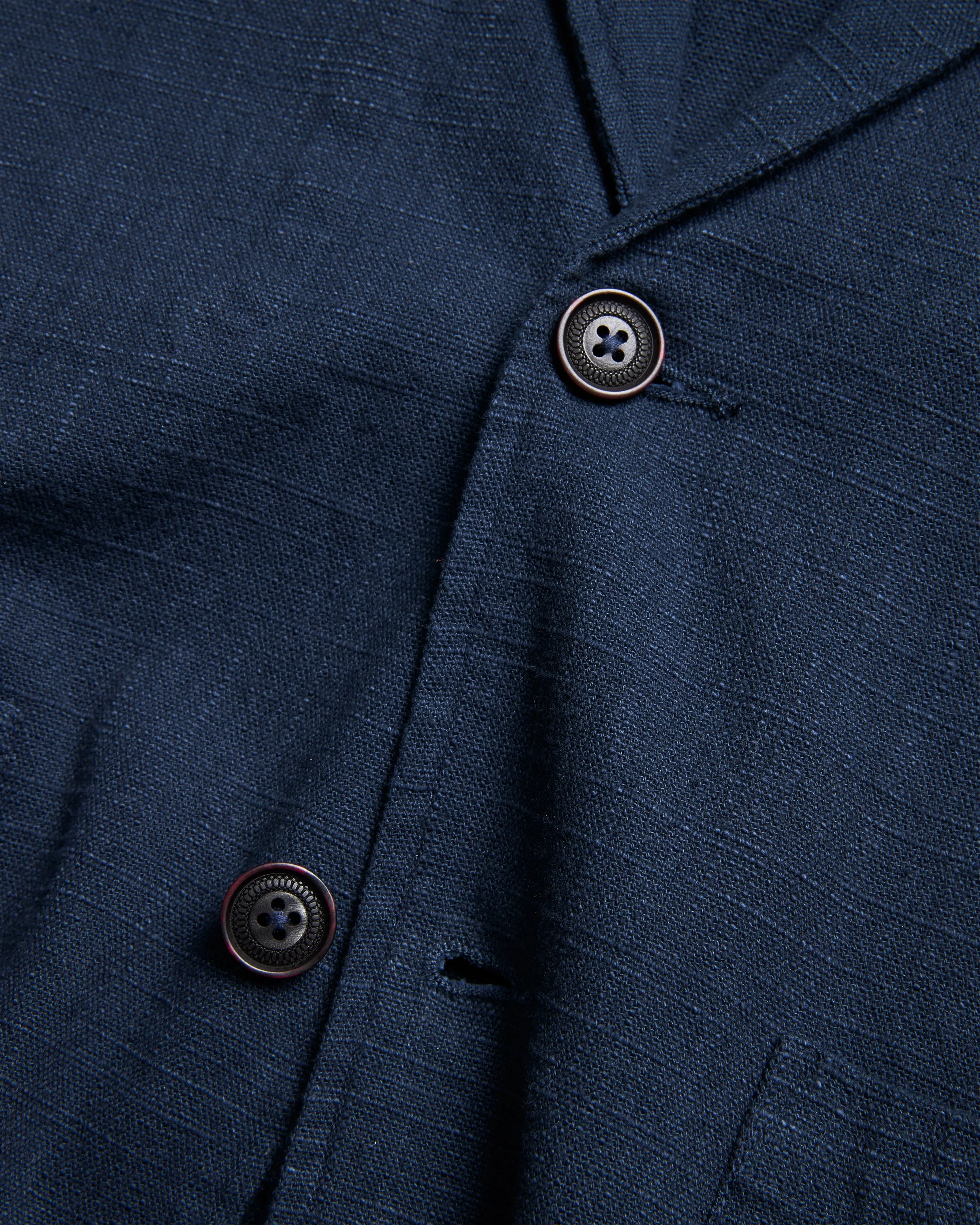ASHEVILLE OVERSIZED BLAZER - WASHED NAVY COTTON THICK & THIN BASKETWEAVE sold by 18 East product image thumbnail 2