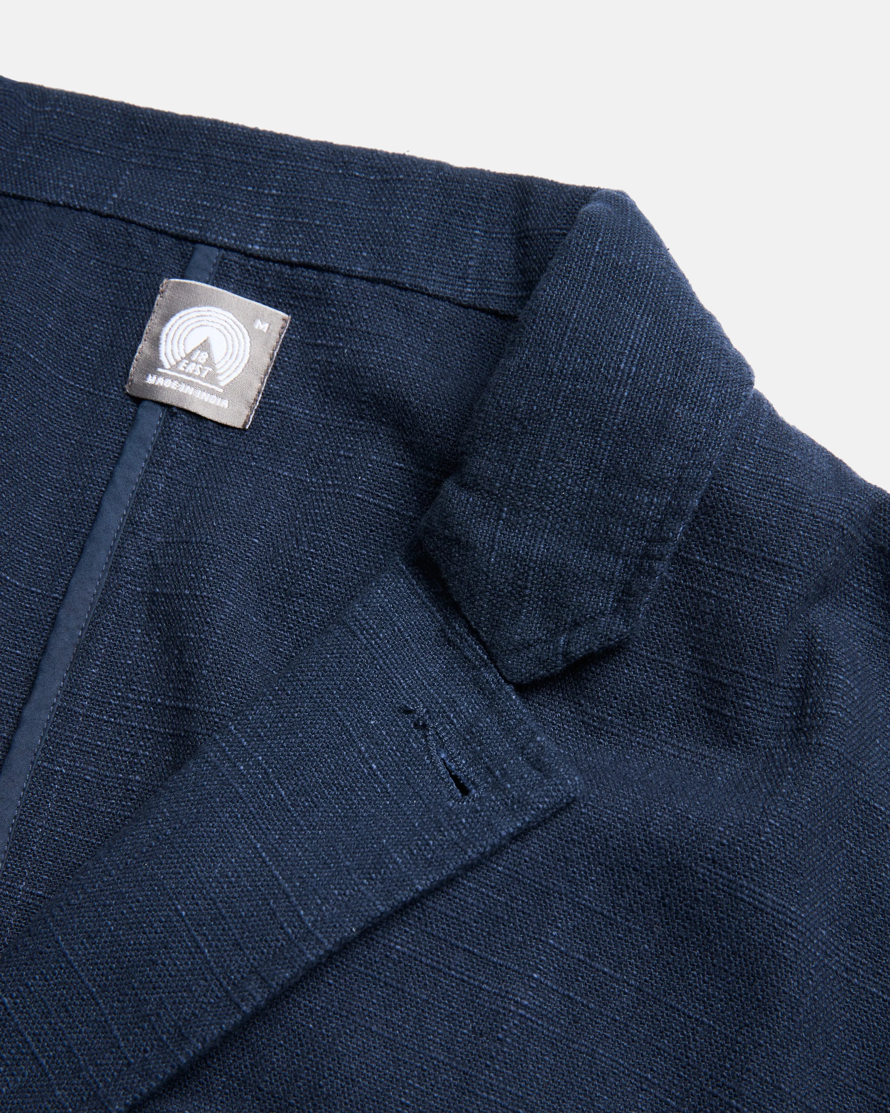 ASHEVILLE OVERSIZED BLAZER - WASHED NAVY COTTON THICK & THIN BASKETWEAVE sold by 18 East product image thumbnail 3