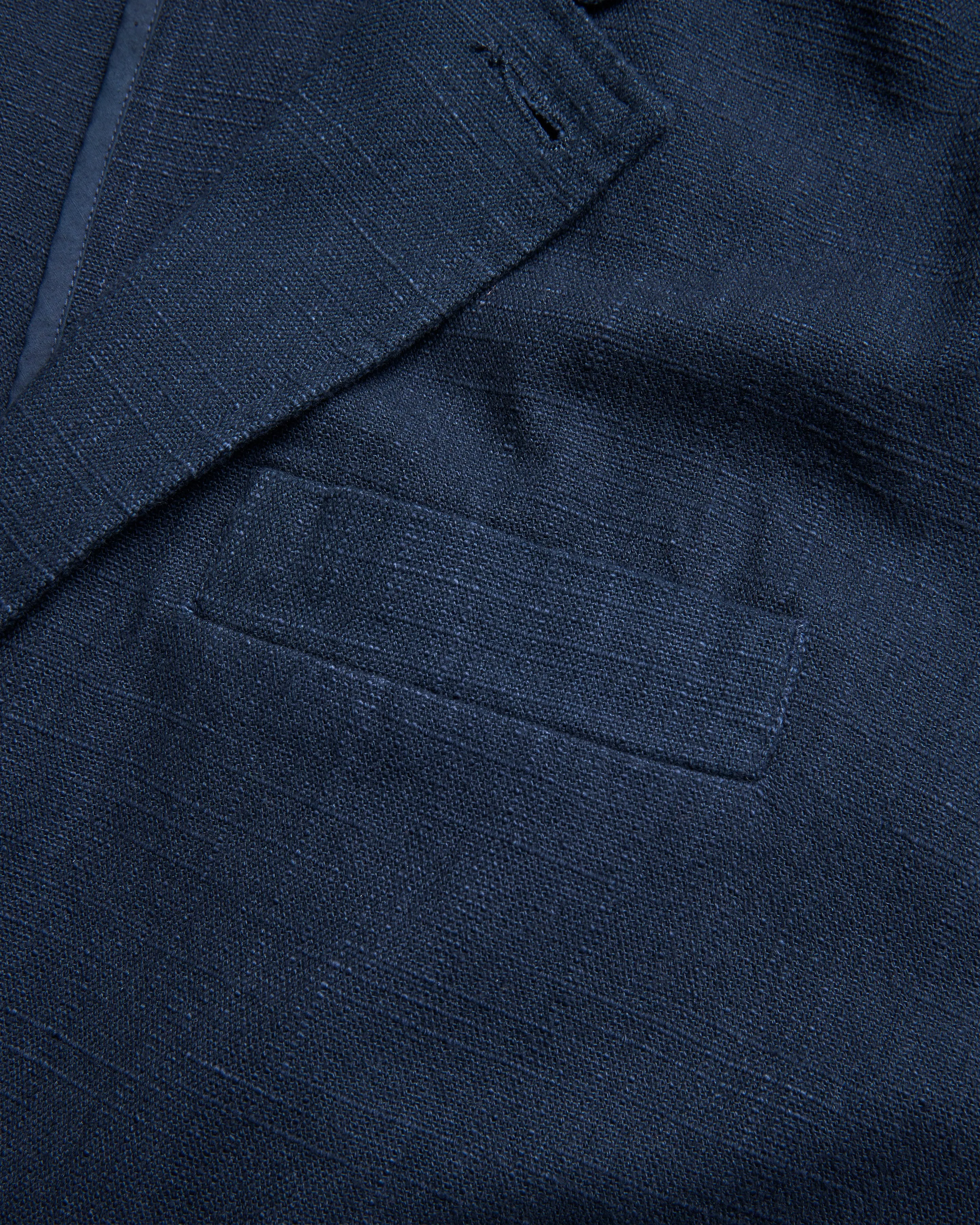 ASHEVILLE OVERSIZED BLAZER - WASHED NAVY COTTON THICK & THIN BASKETWEAVE sold by 18 East product image thumbnail 4