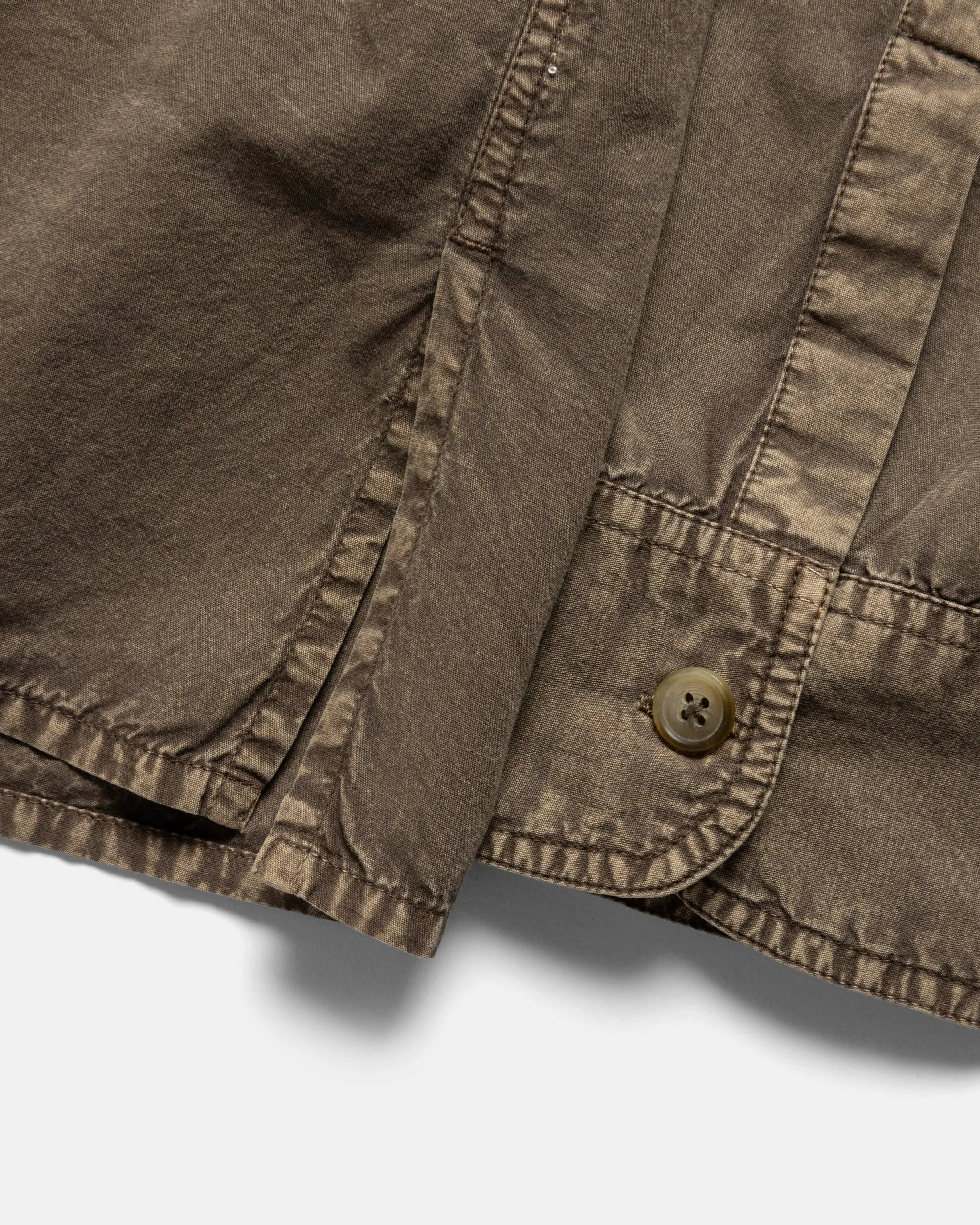 WES STRAIGHT HEM WORK SHIRT - FALCON BROWN PIGMENT DYED POPLIN sold by 18 East product image thumbnail 4