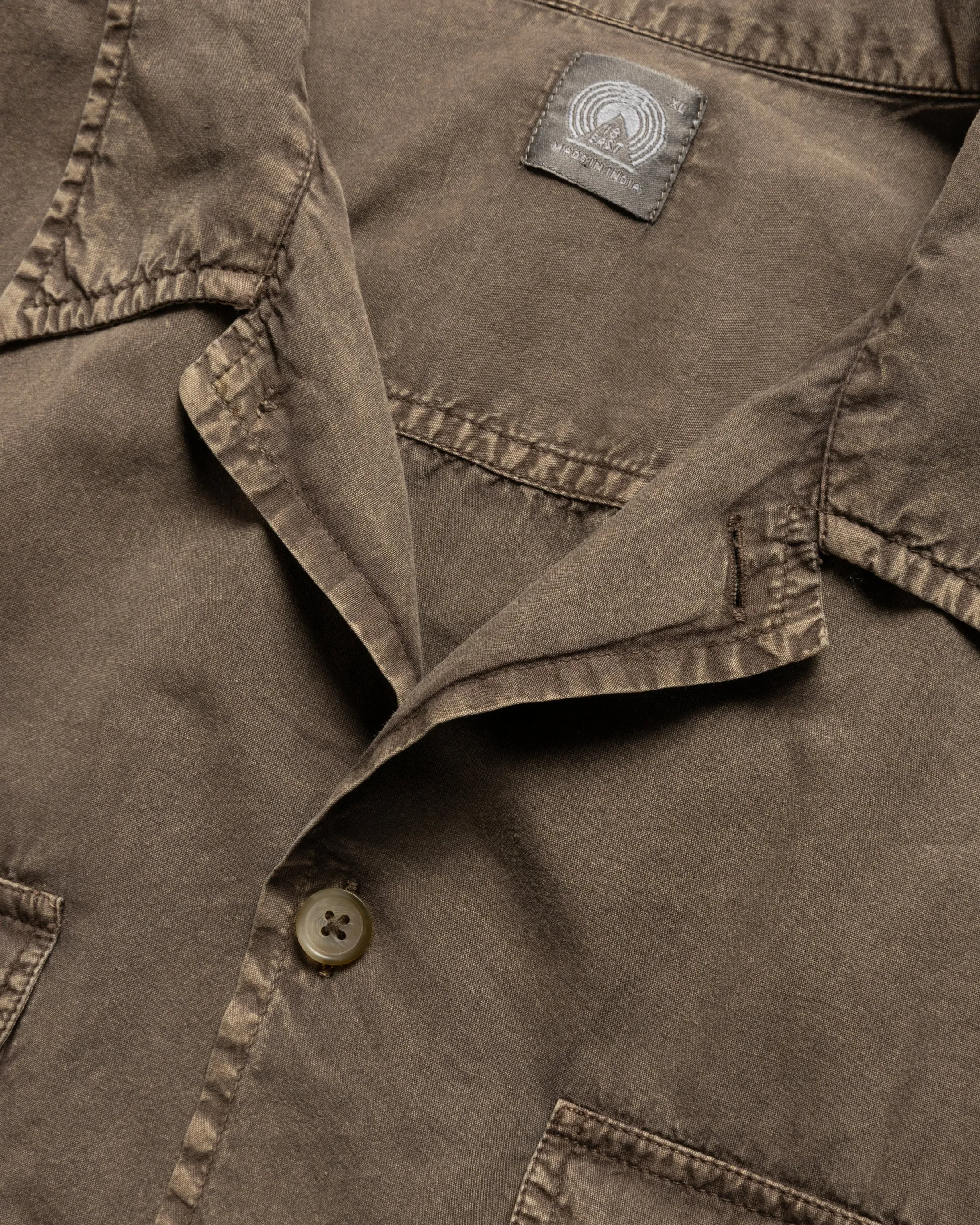 WES STRAIGHT HEM WORK SHIRT - FALCON BROWN PIGMENT DYED POPLIN sold by 18 East product image thumbnail 2