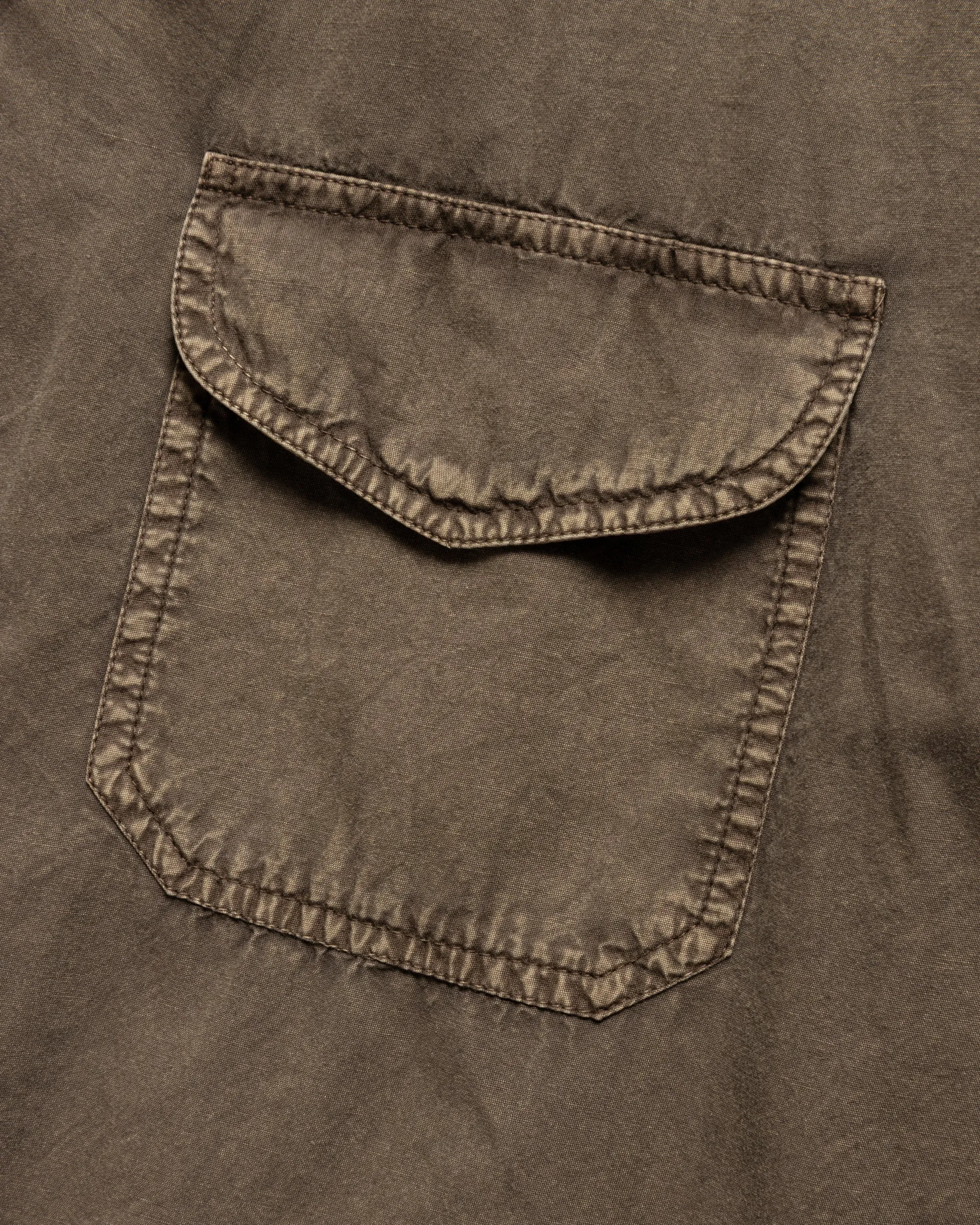 WES STRAIGHT HEM WORK SHIRT - FALCON BROWN PIGMENT DYED POPLIN sold by 18 East product image thumbnail 3