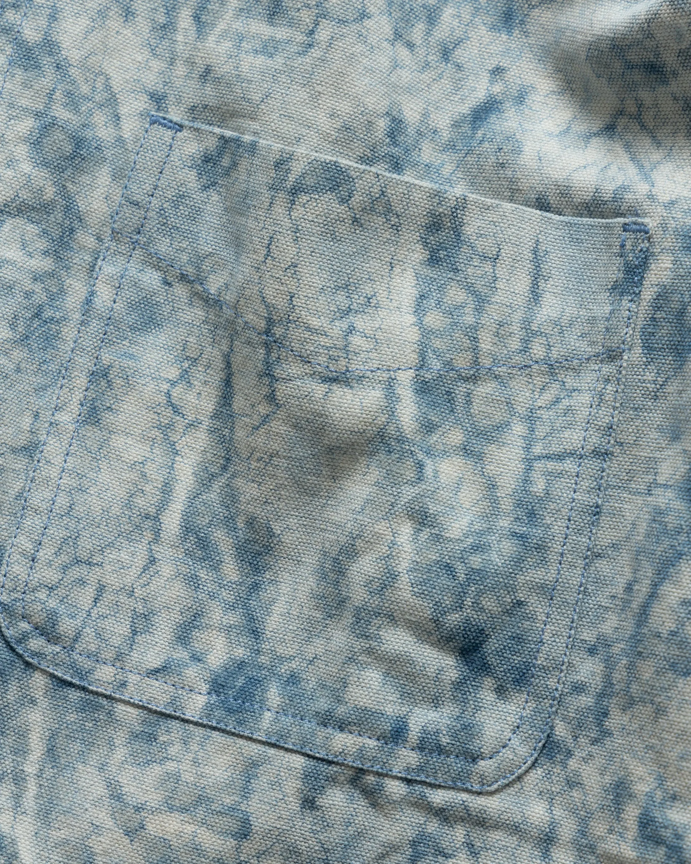 WOLF BUTTON-DOWN SHIRT - INDIGO DABU DYED HEAVY OXFORD CLOTH sold by 18 East product image thumbnail 4