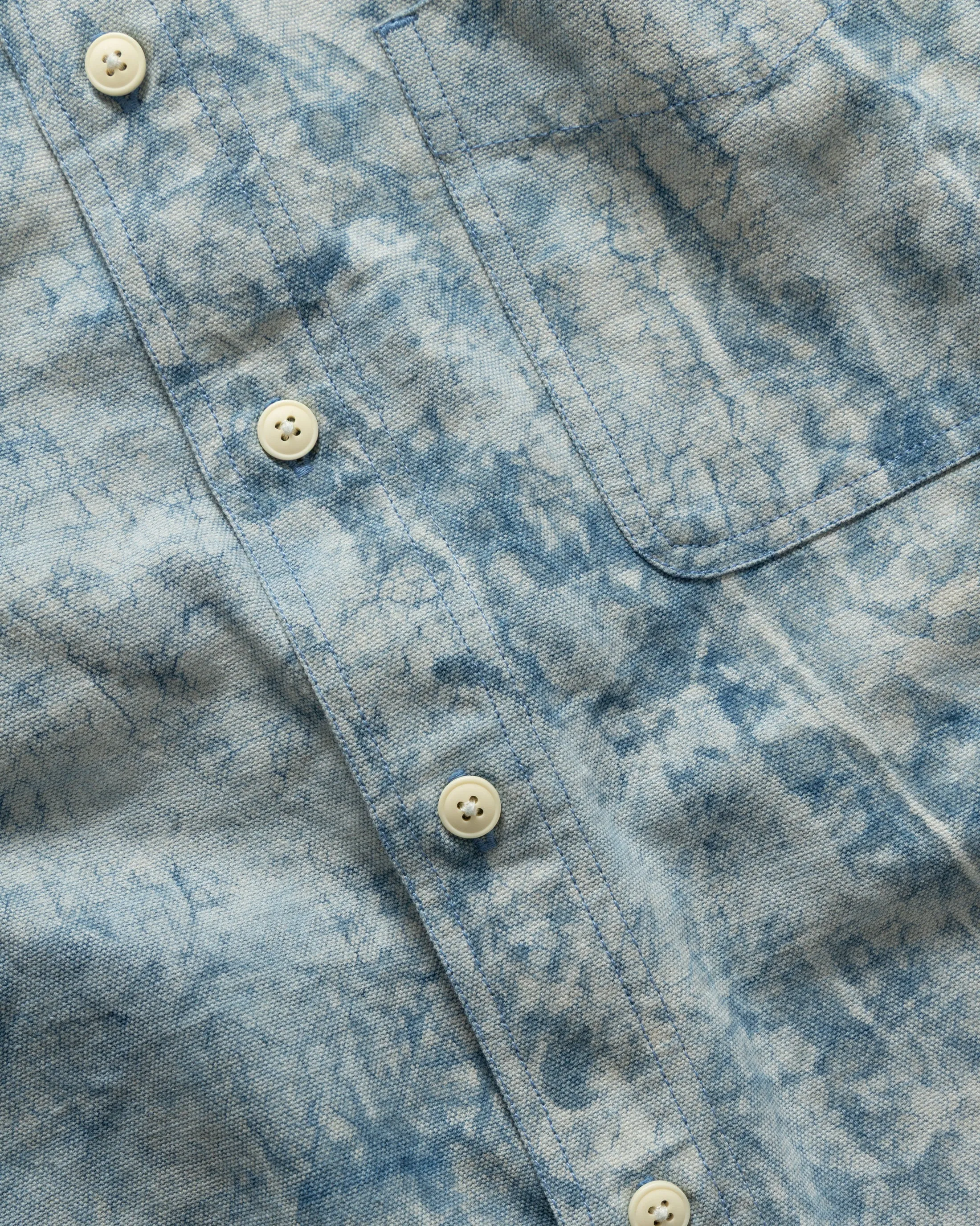 WOLF BUTTON-DOWN SHIRT - INDIGO DABU DYED HEAVY OXFORD CLOTH sold by 18 East product image thumbnail 3