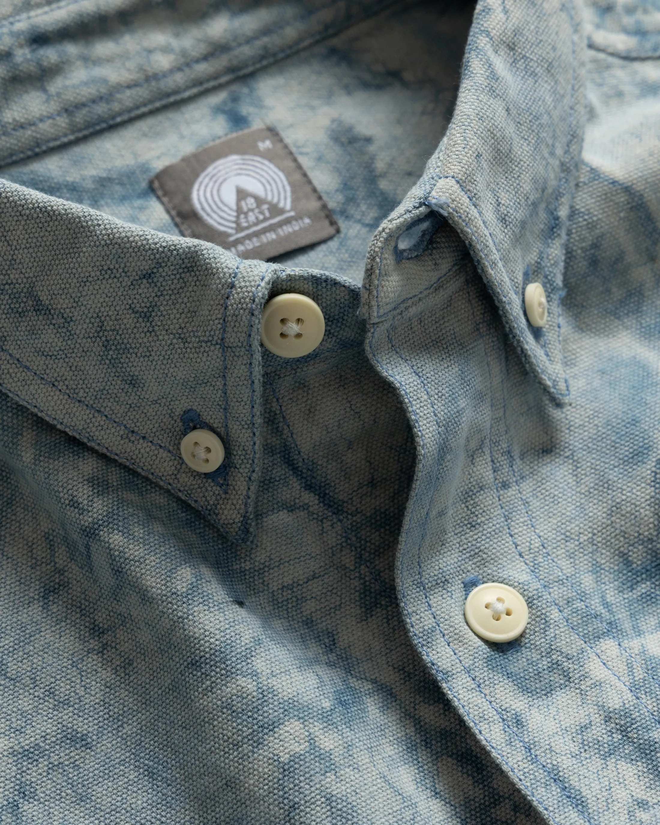 WOLF BUTTON-DOWN SHIRT - INDIGO DABU DYED HEAVY OXFORD CLOTH sold by 18 East product image thumbnail 2
