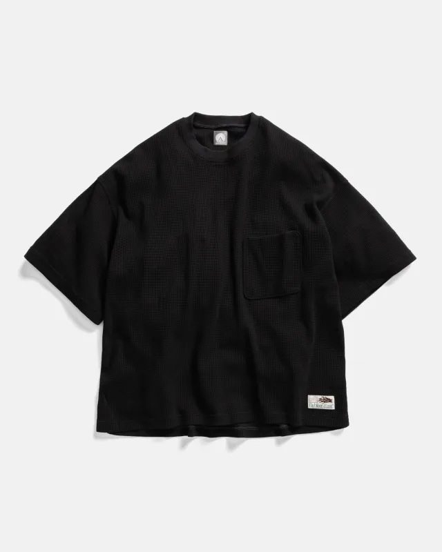 HIROCK LTE HALF SLEEVE CREWNECK - BLACK TECH COTTON LIGHTWEIGHT THERMAL sold by 18 East