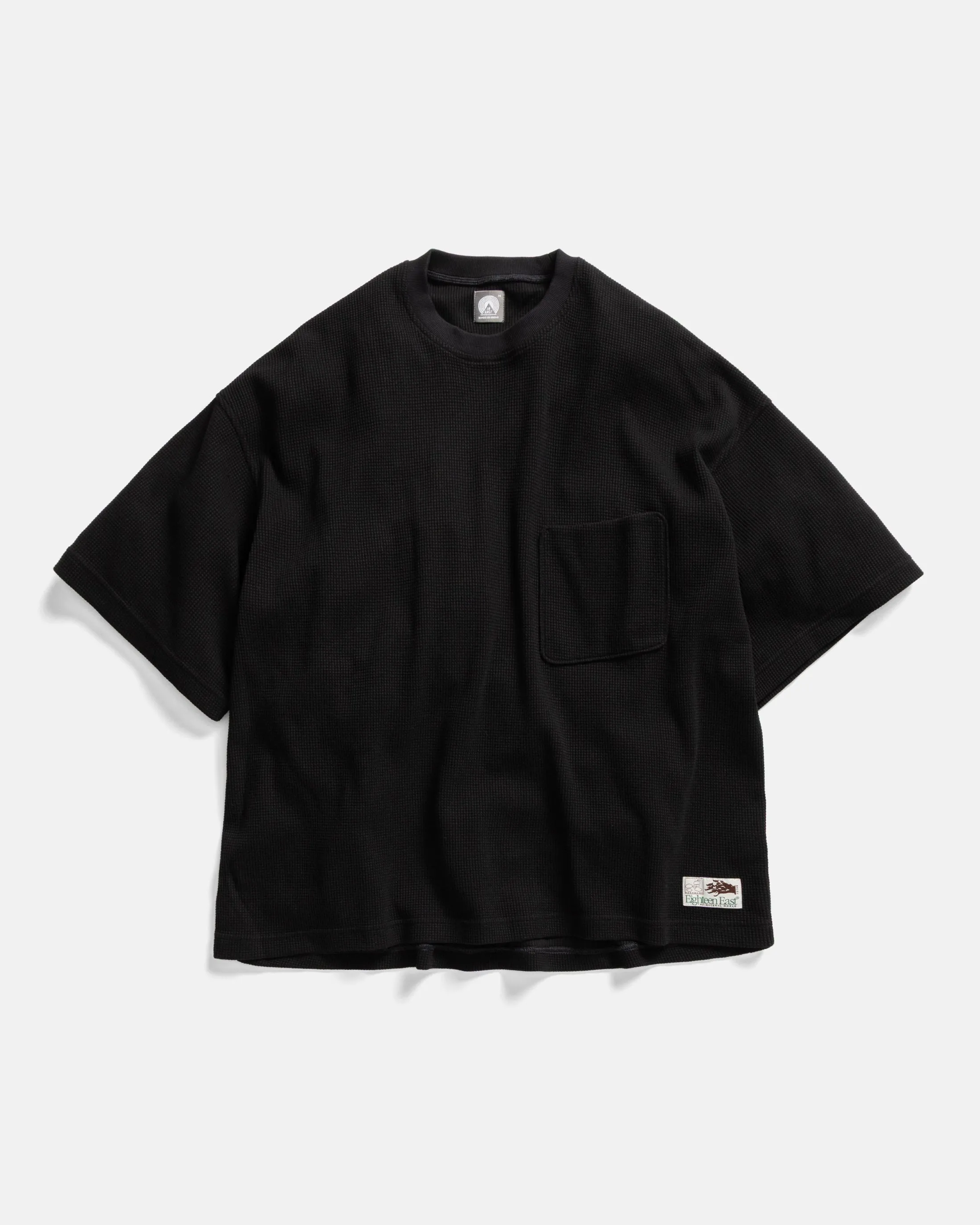 HIROCK LTE HALF SLEEVE CREWNECK - BLACK TECH COTTON LIGHTWEIGHT THERMAL sold by 18 East