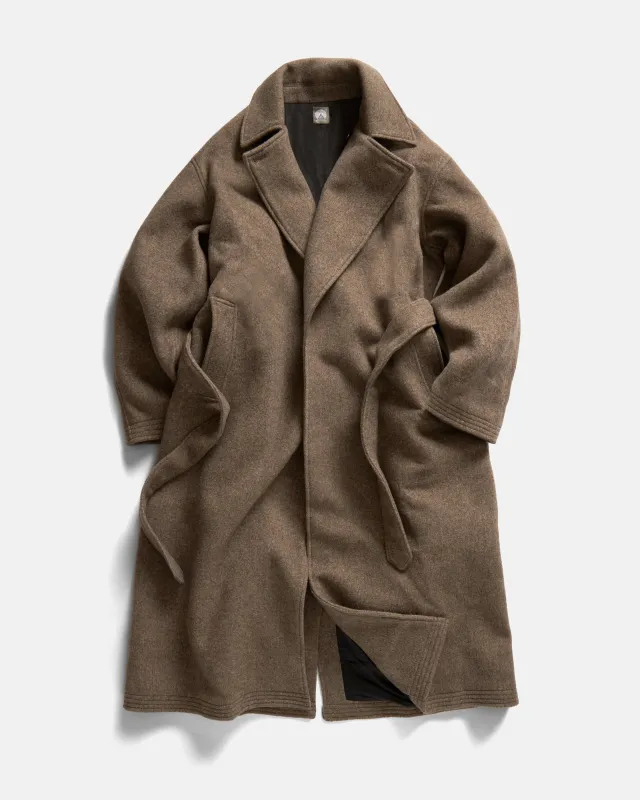 BELTED BRIDGE COAT - BRUSHED WOOLEN HERRINGBONE sold by 18 East
