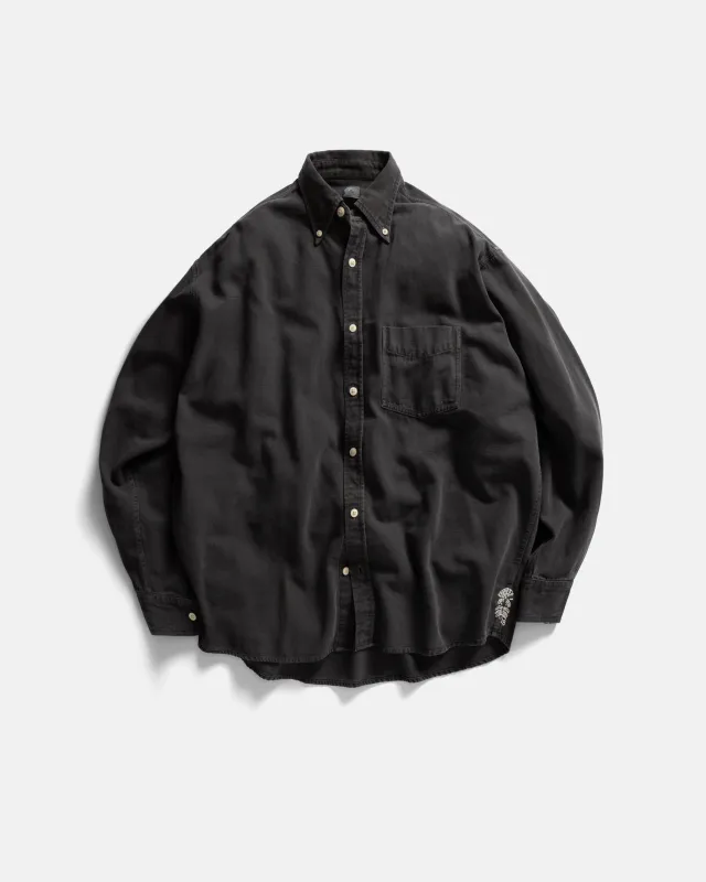 JESPER VINTAGE BUTTON DOWN SHIRT - BLACK PIGMENT DYED OXFORD CLOTH made by 18 East