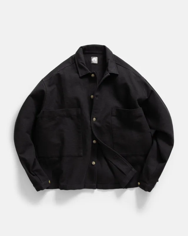 SAM SHIRT JACKET - BLACK HANDSPUN COTTON CANVAS made by 18 East