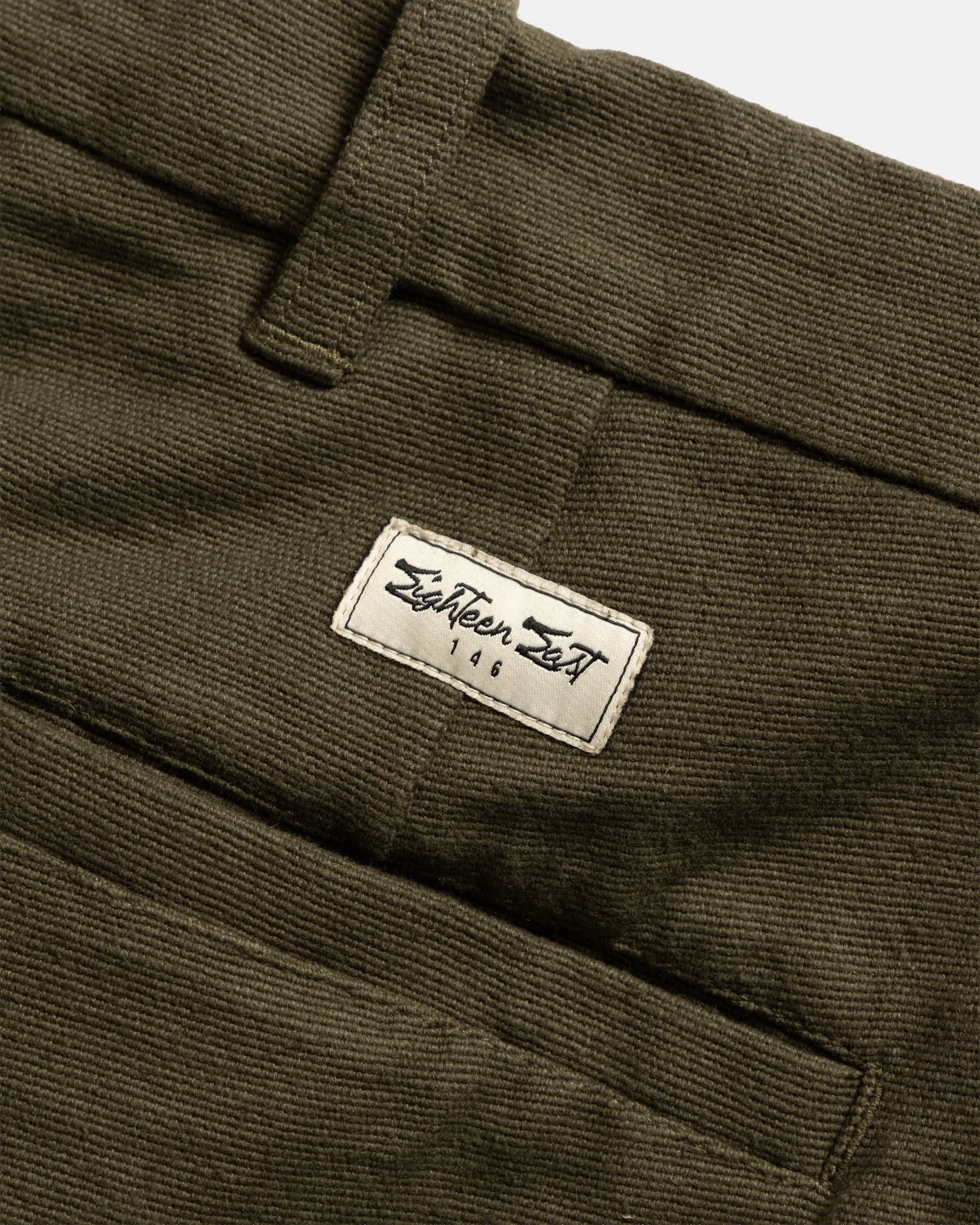 JIAN SINGLE PLEAT PANT - RIFLE GREEN HANDSPUN COTTON CANVAS sold by 18 East product image thumbnail 4