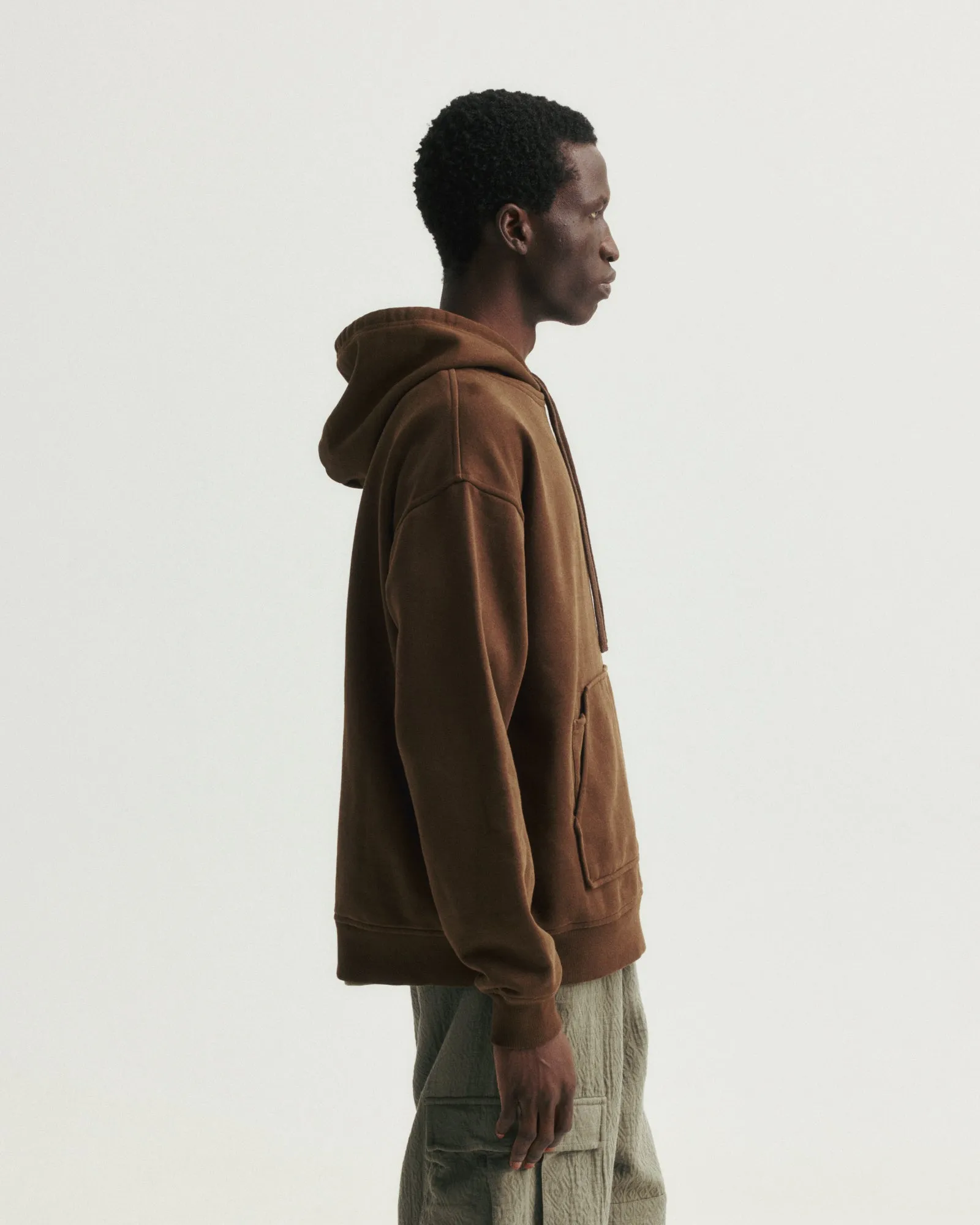 NOVIS HOODED SWEATSHIRT - FONDENTE BROWN 19oz. ALL COTTON LOOPBACK TERRY FLEECE sold by 18 East product image thumbnail 4