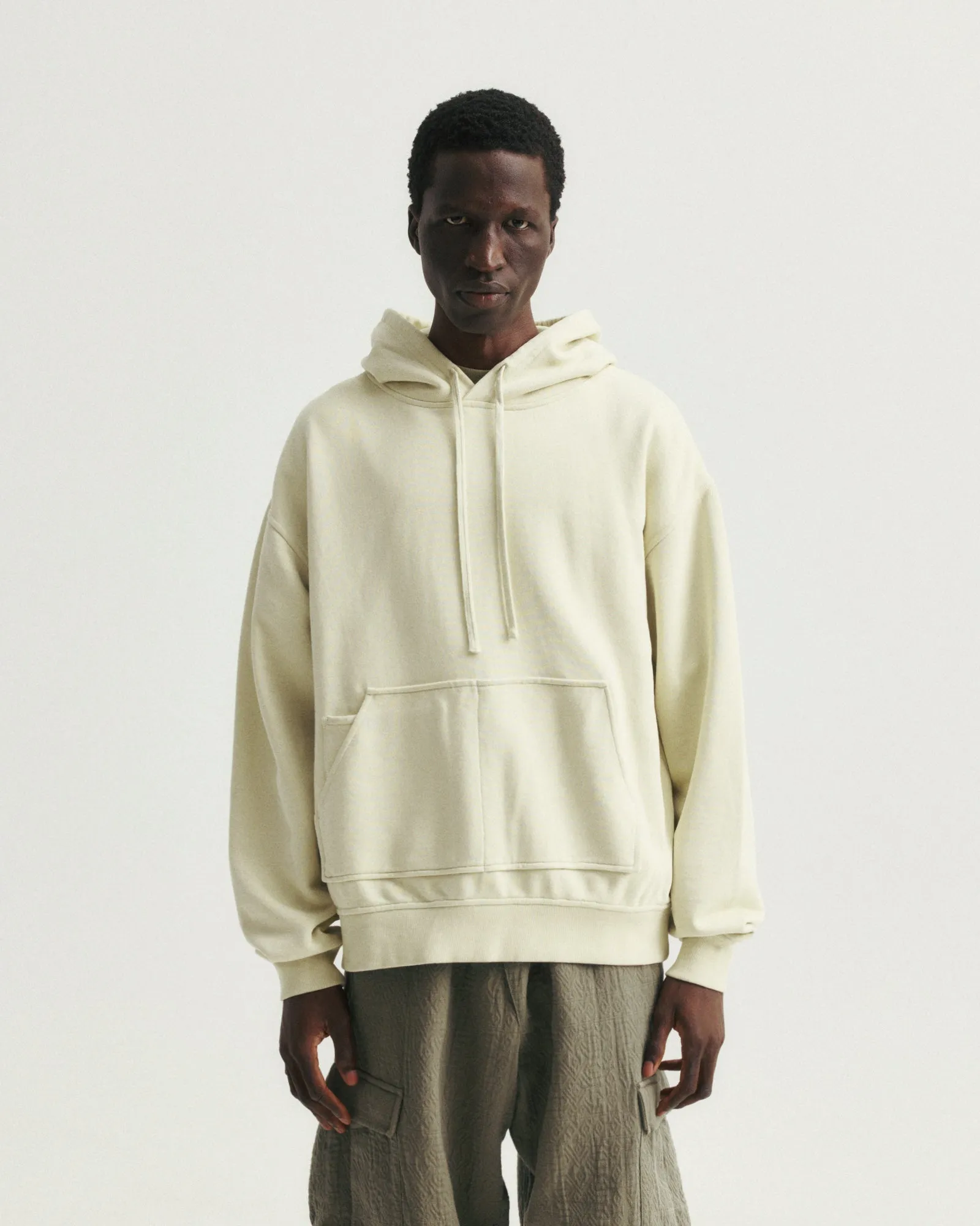 NOVIS HOODED SWEATSHIRT - BARELY LICHEN 19oz. ALL COTTON LOOPBACK TERRY FLEECE sold by 18 East product image thumbnail 2