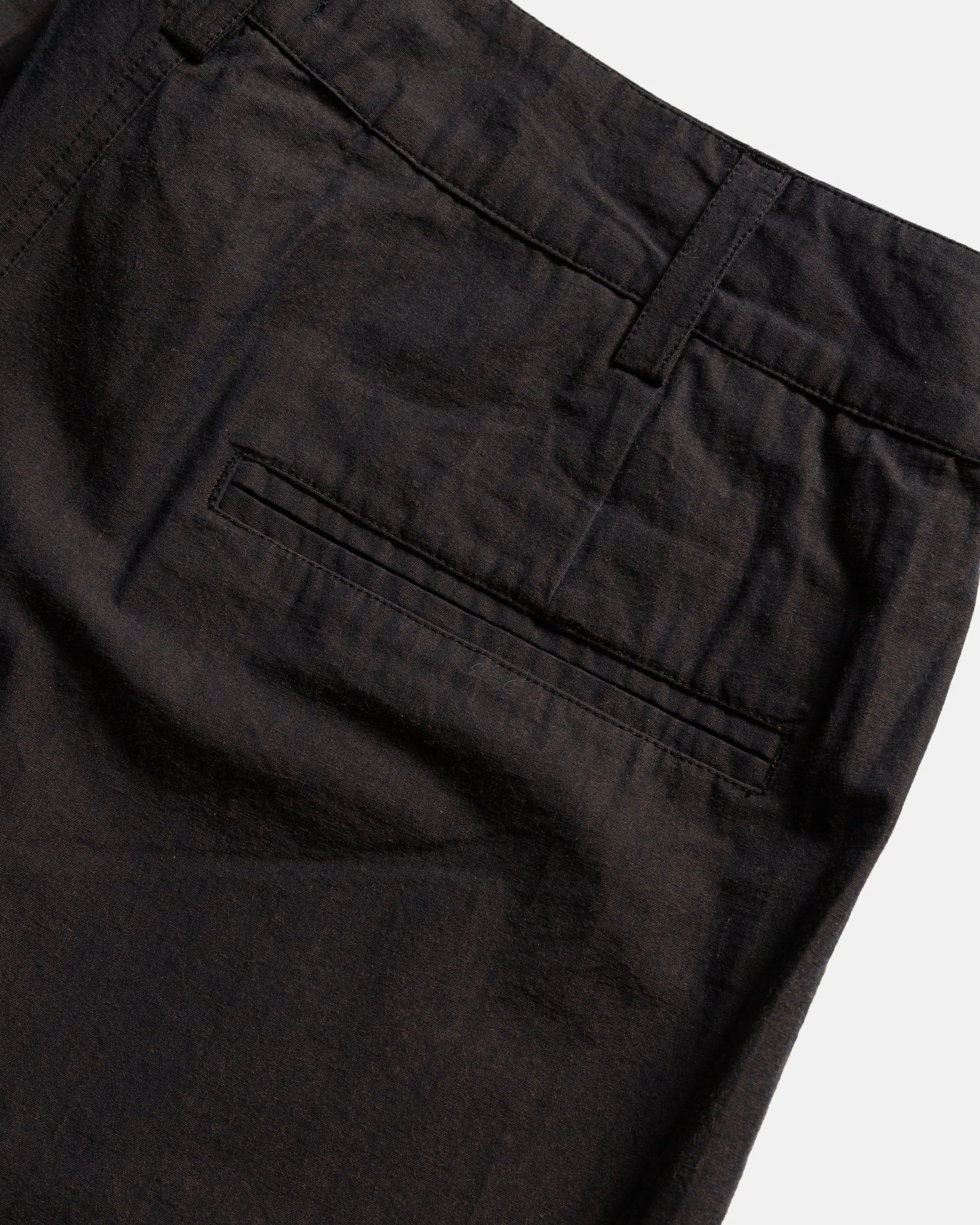 TINO DOUBLE PLEATED WIDE PANT - CIOCCOLATO / MEZZANOTE COTTON PLAINWEAVE sold by 18 East product image thumbnail 4