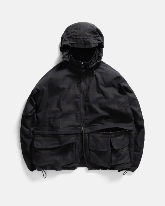 BANKS 2.0 UTILITY JACKET - BARELY BLACKWATCH BEESWAX COATED COTTON TWILL sold by 18 East
