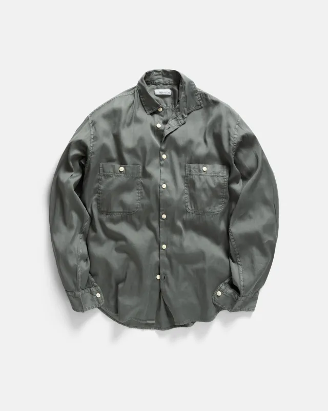ALBERTO "PER LAVORO" SHIRT - FOLIAGE PIECE DYED SUVIN COTTON made by 18 East