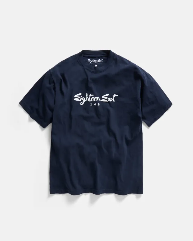 ARCHITECTS S/S TEE - MIDNIGHT NAVY / WHITE 6.5 oz. AMERICAN COTTON JERSEY sold by 18 East